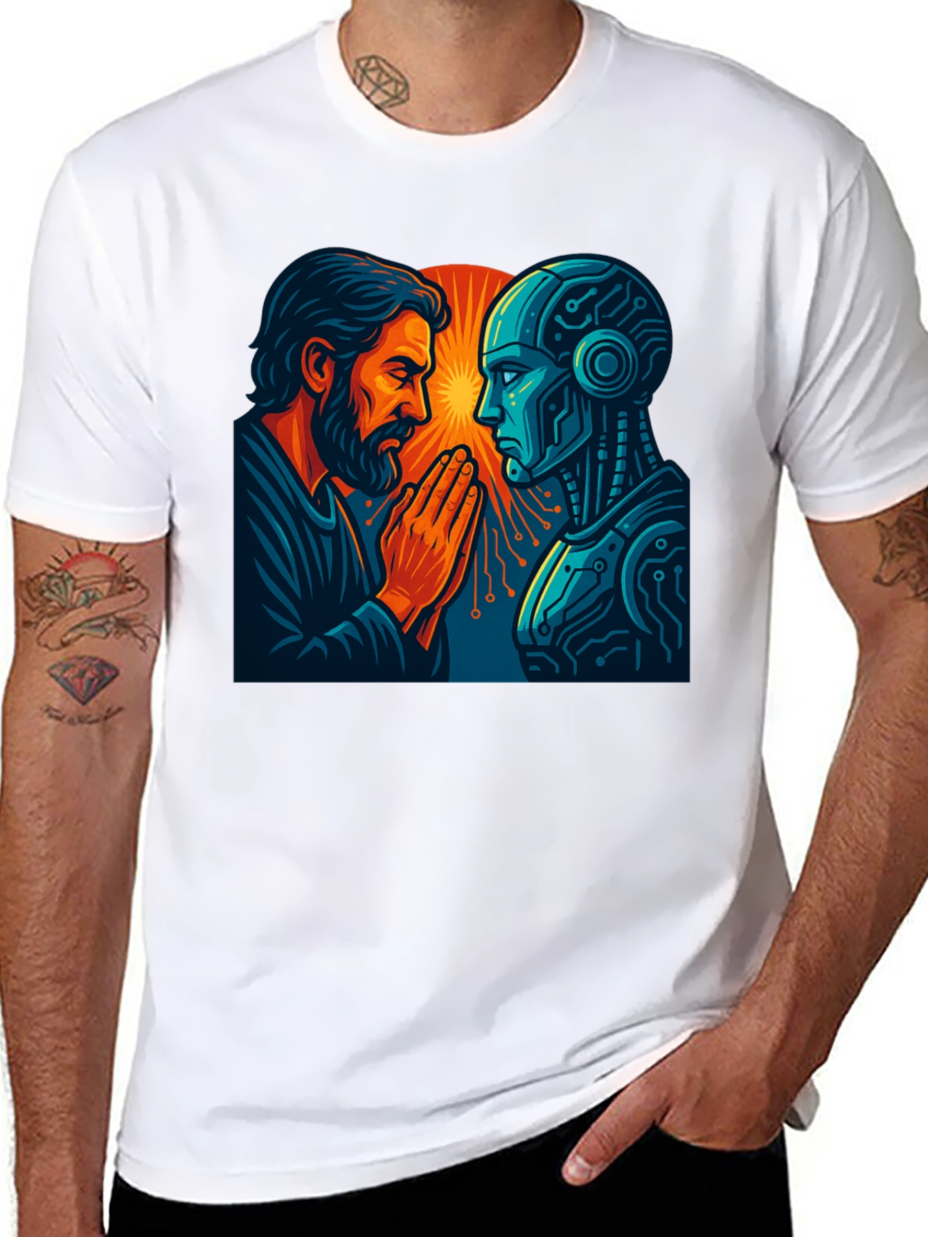 Man vs Robot Graphic Tee
