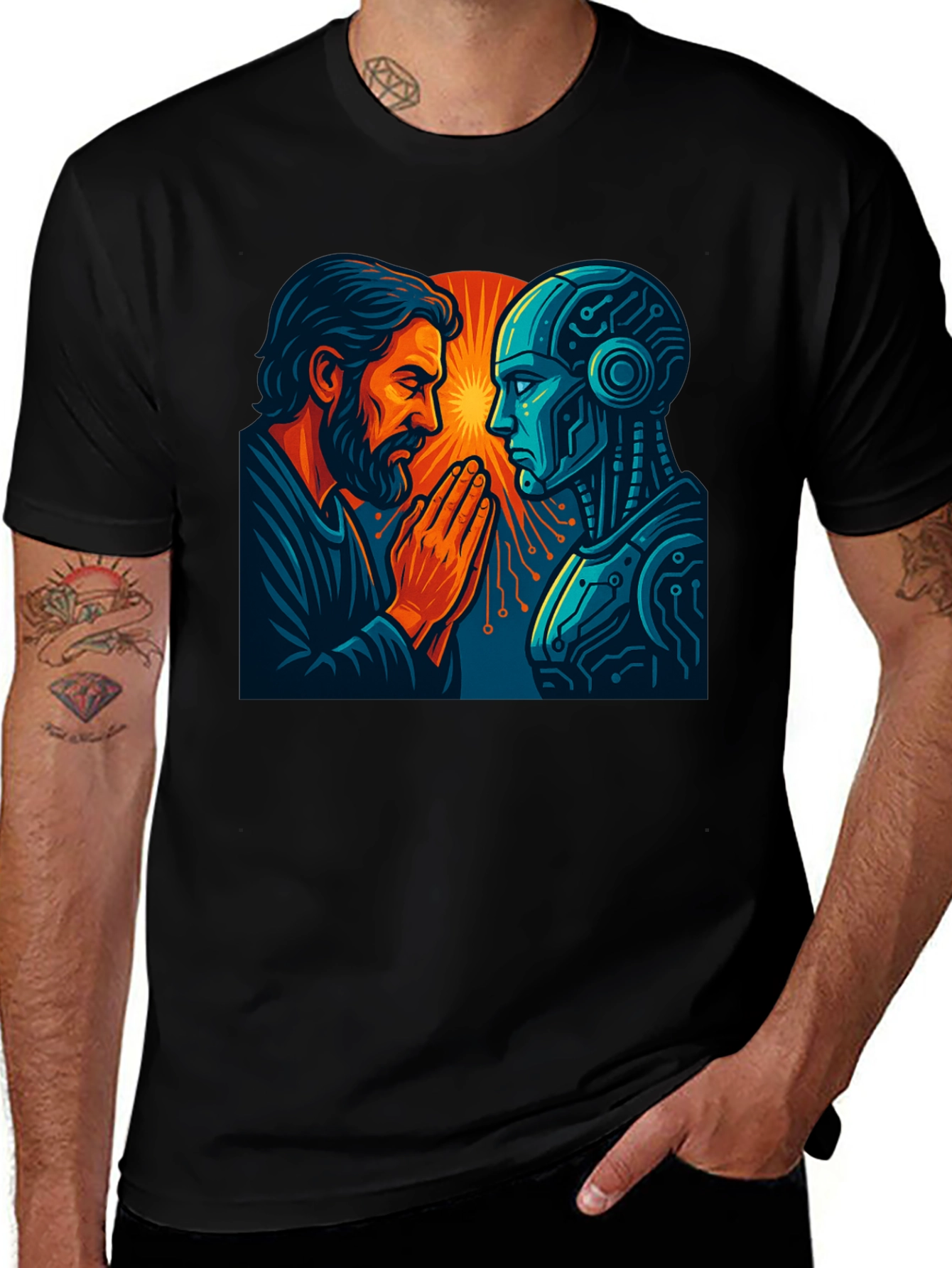 Man vs Robot Graphic Tee