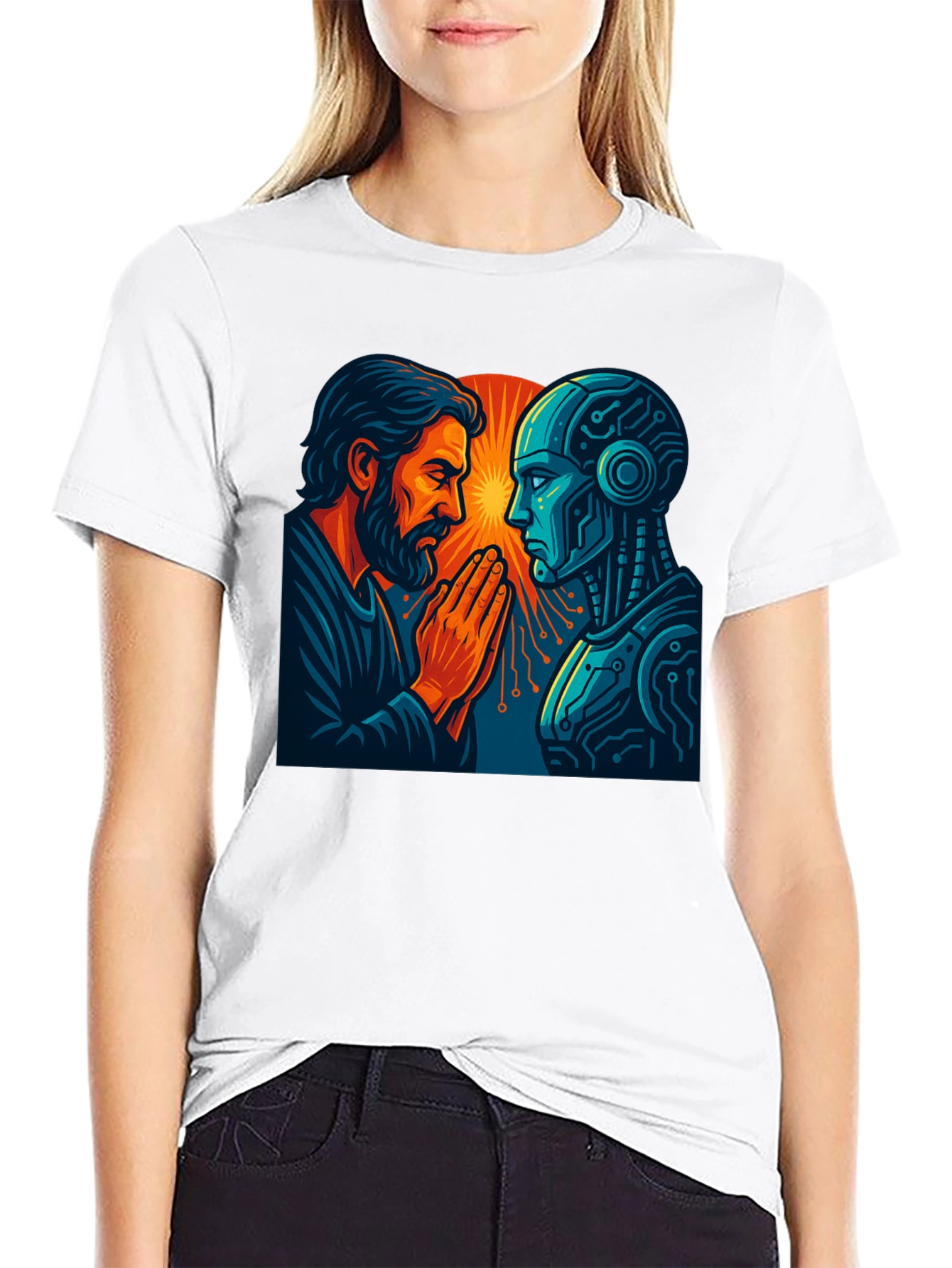 Man vs Robot Graphic Tee