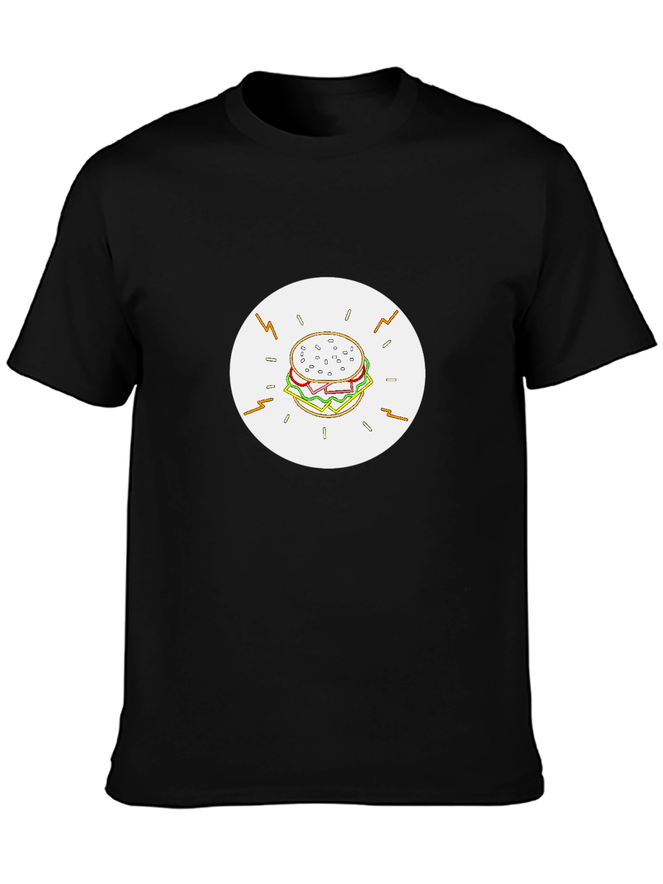 Burger Graphic Black T-Shirt - Tasty Tee