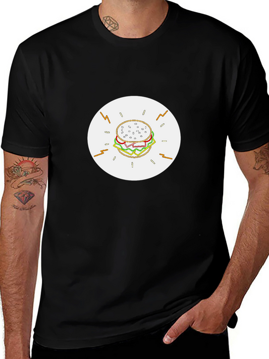 Burger Graphic Black T-Shirt - Tasty Tee