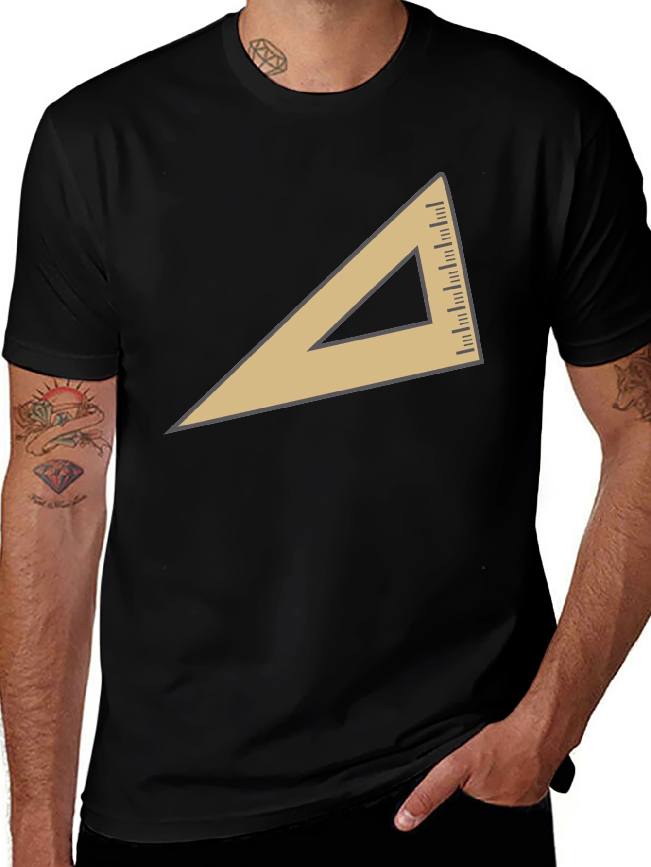 Geometric Triangle Graphic T-Shirt - Modern Casual Tee