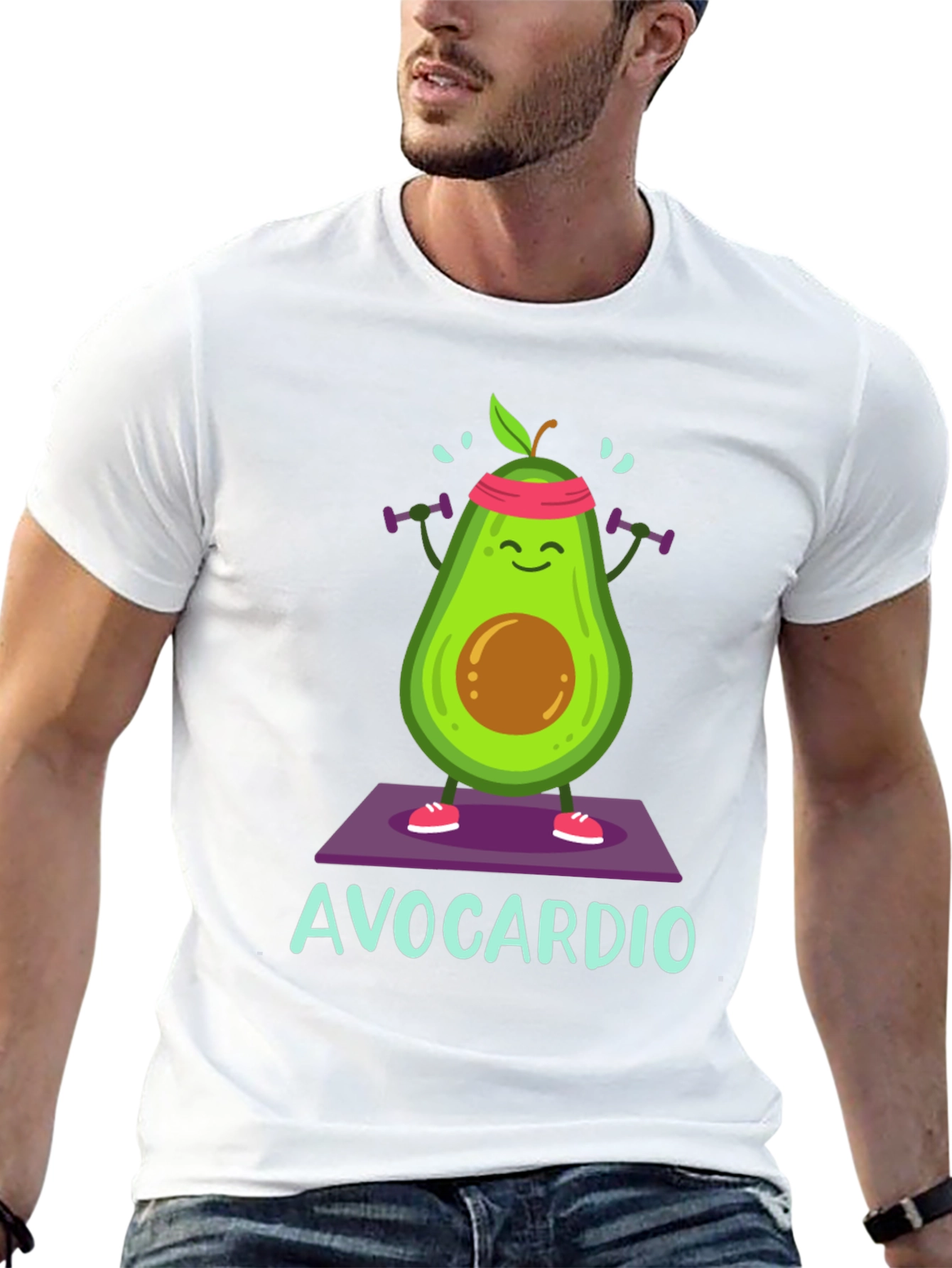 Avocardio Mens Black Graphic T-Shirt