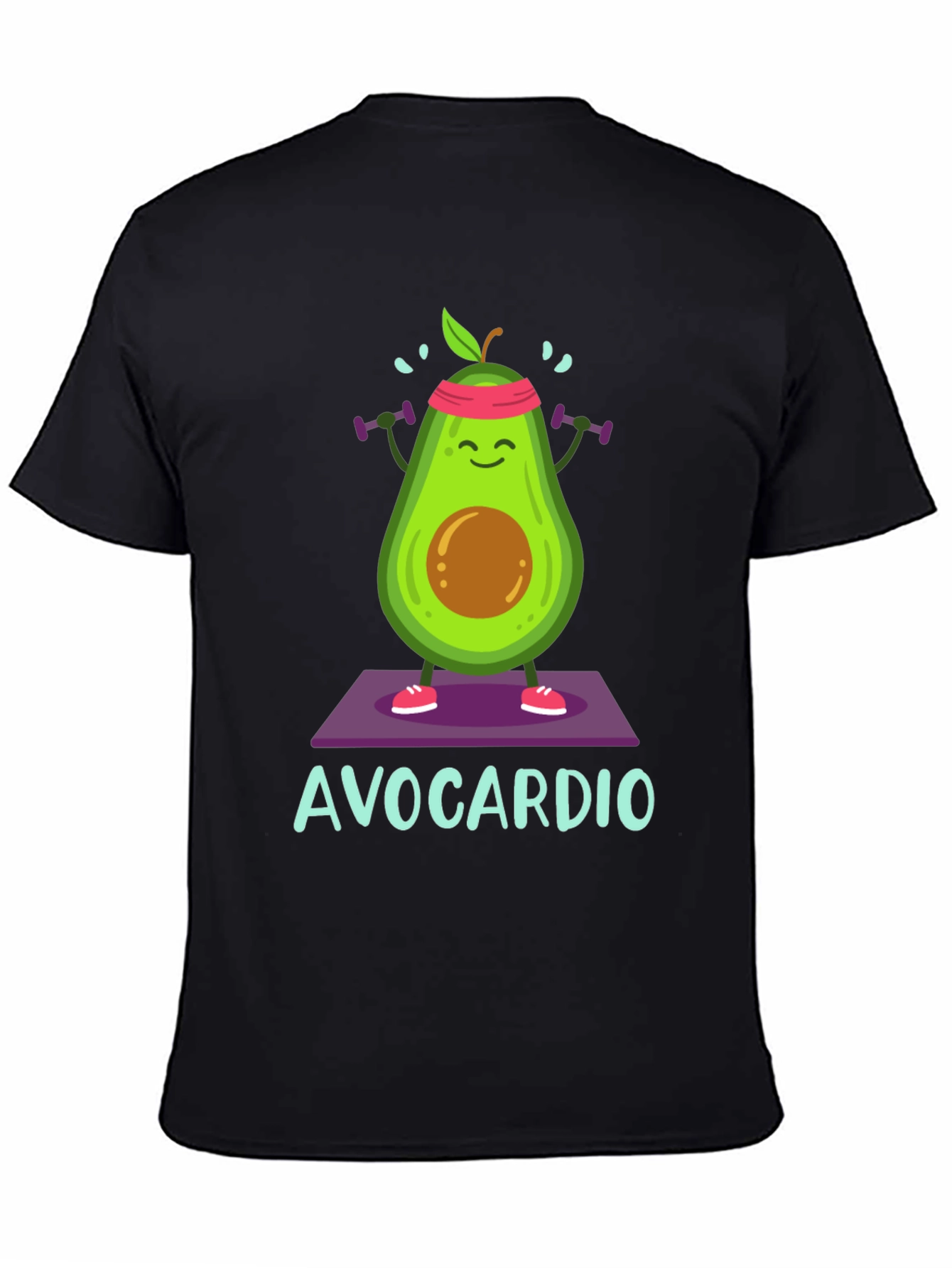 Avocardio Mens Black Graphic T-Shirt