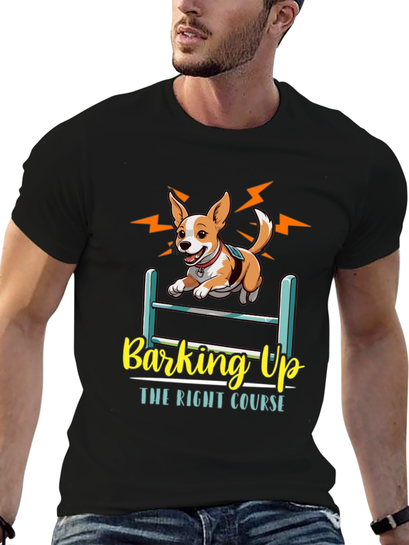 Dog Agility T-Shirt: Barking Up the Right Course