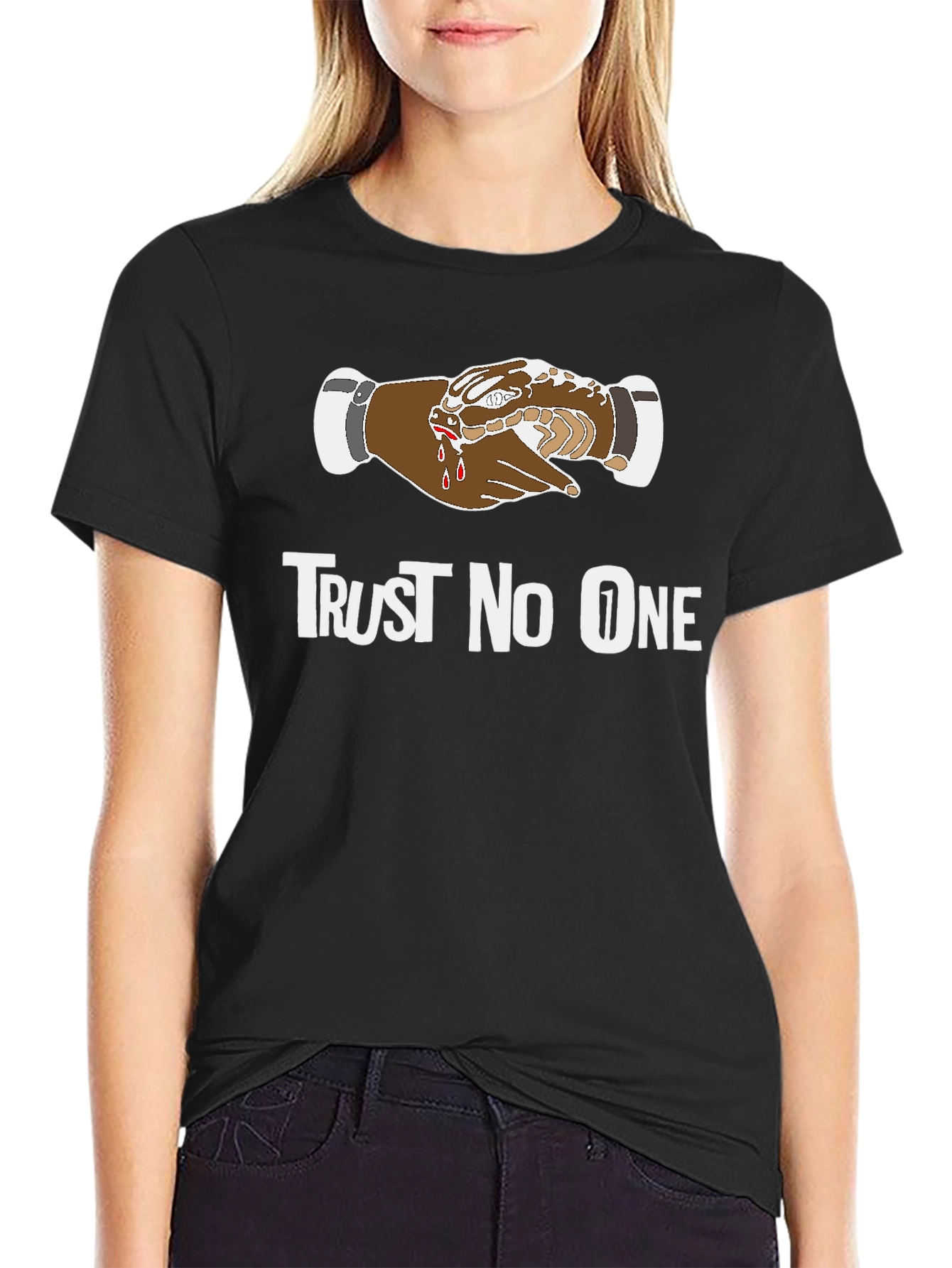 Trust No One Graphic T-Shirt - Black