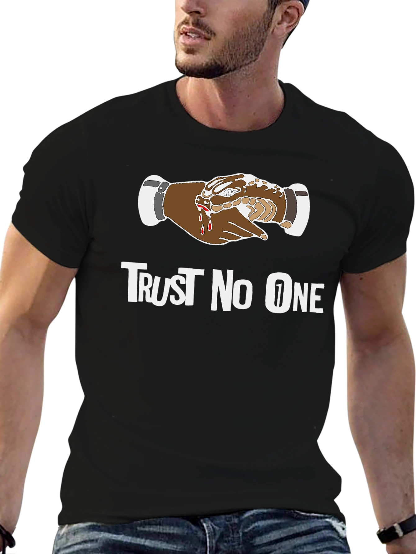 Trust No One Graphic T-Shirt - Black