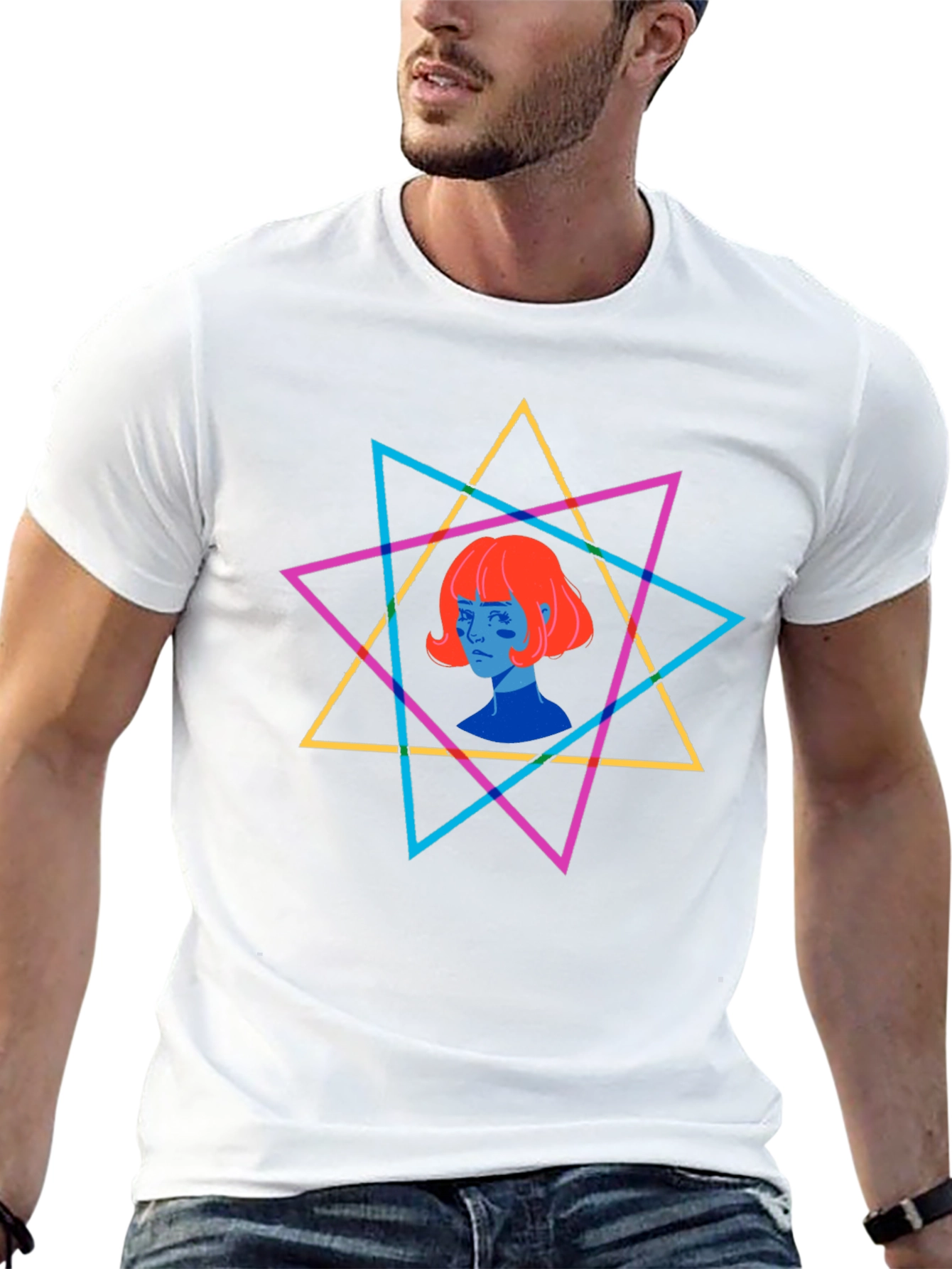Geometric Star Graphic T-Shirt - Unisex