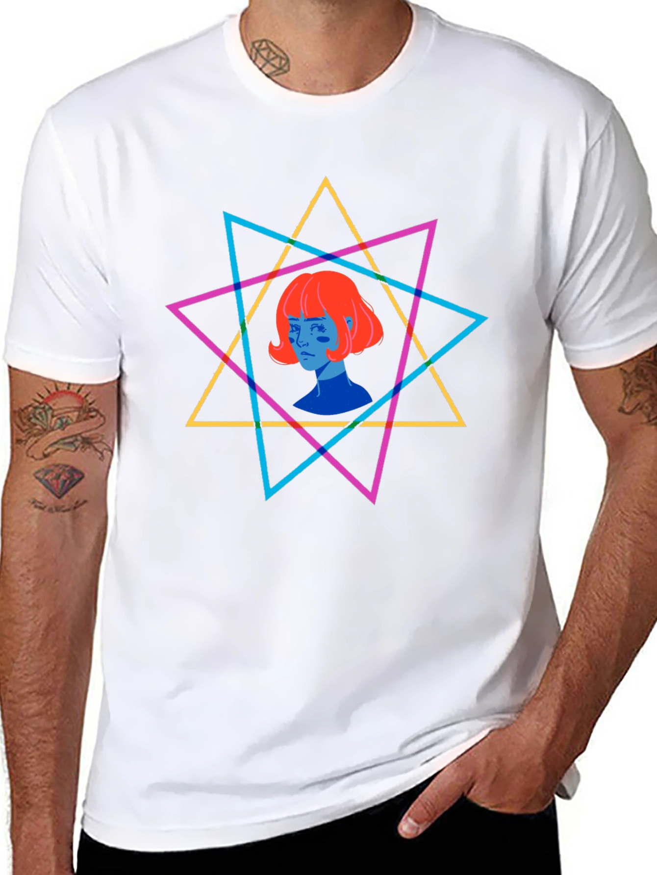 Geometric Star Graphic T-Shirt - Unisex