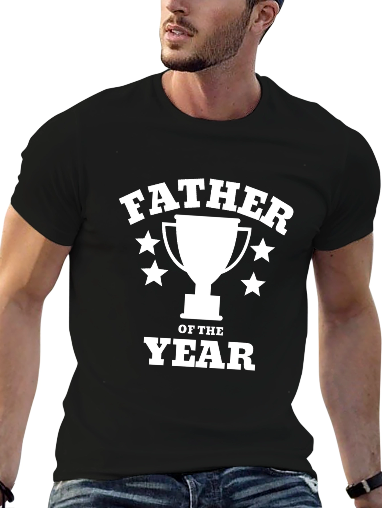 Father of the Year Graphic T-Shirt - Black