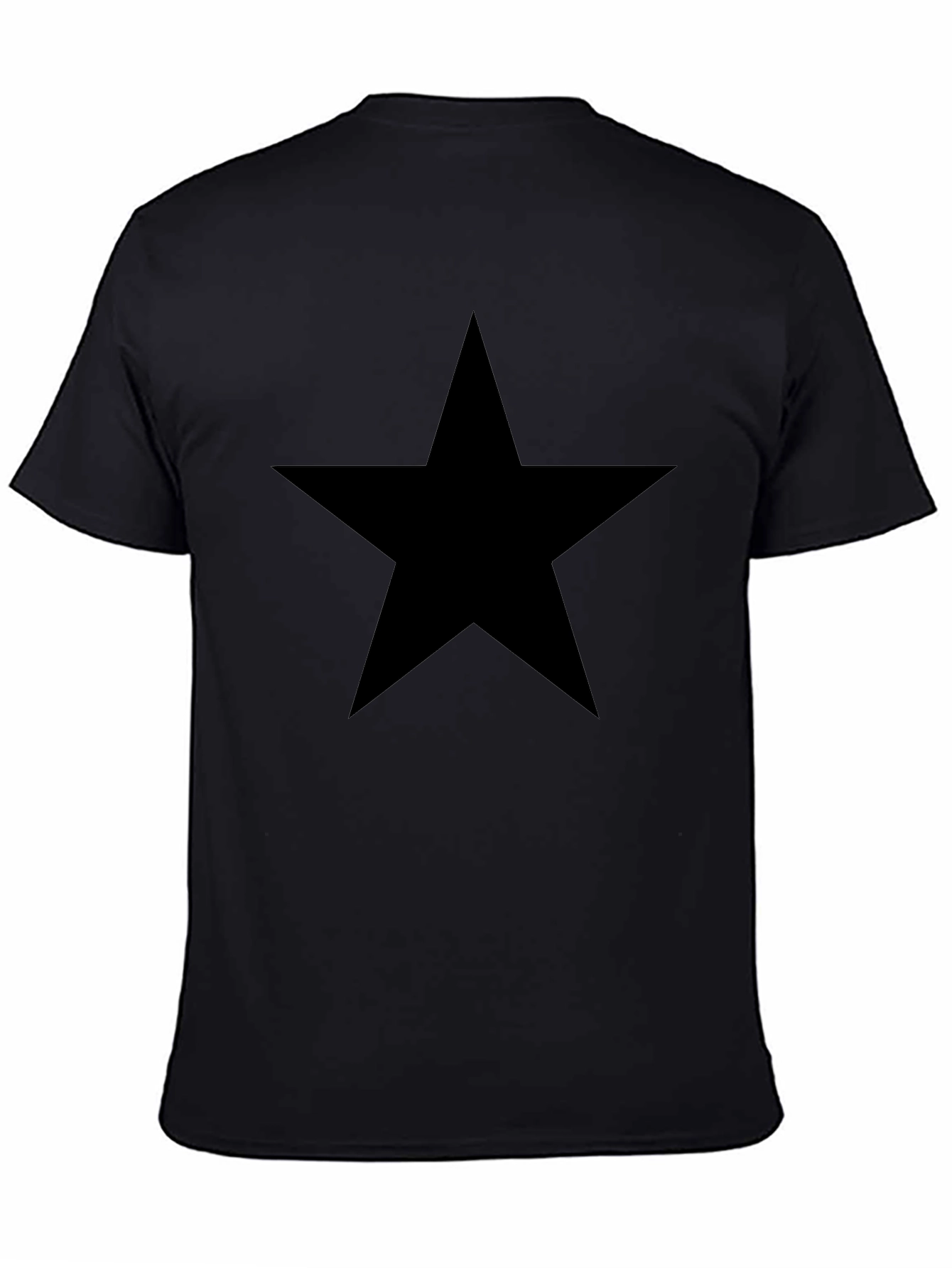 Bold Black Star Tee - Classic Casual Style