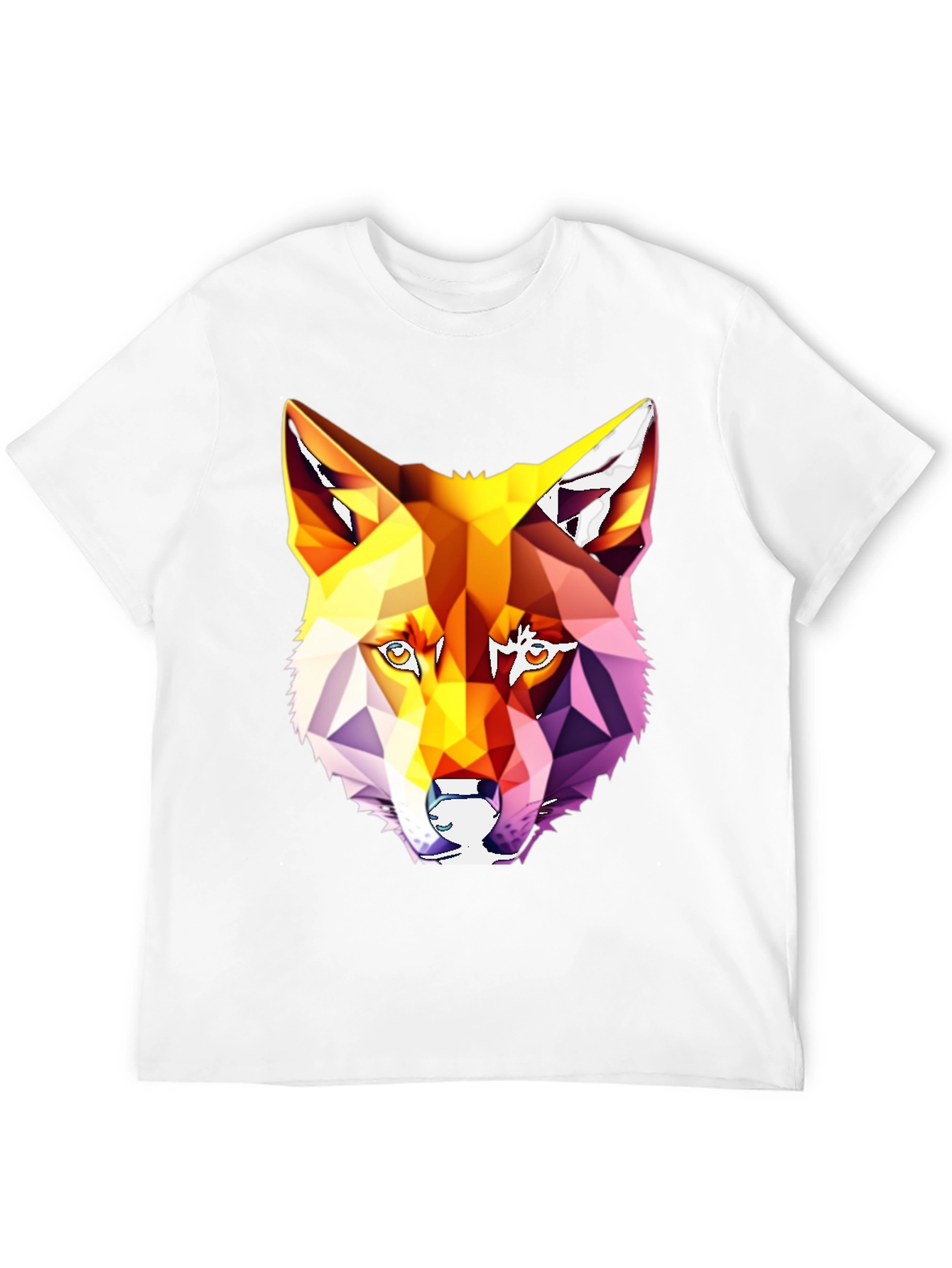 Geometric Wolf Graphic T-Shirt - Modern Art Tee