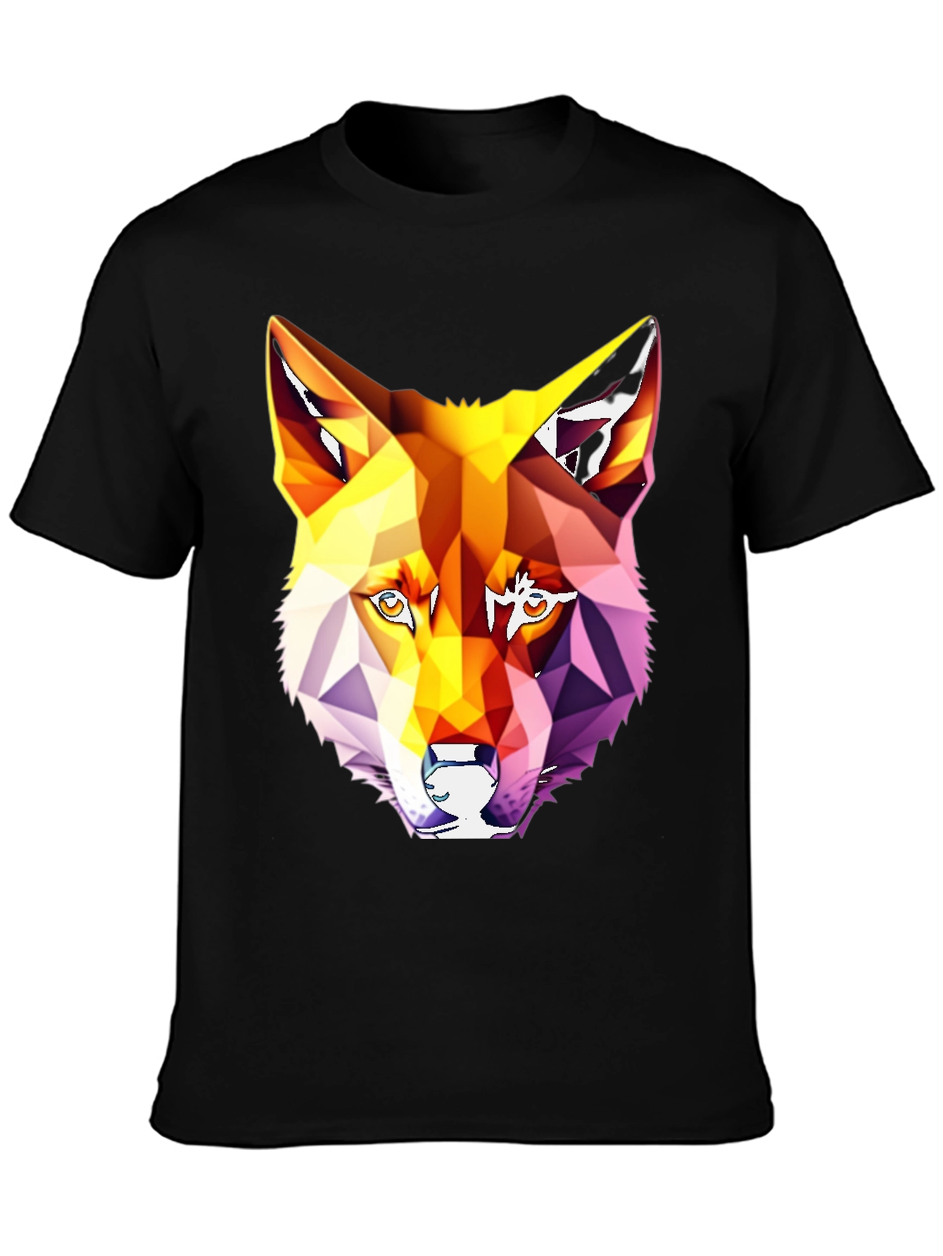 Geometric Wolf Graphic T-Shirt - Modern Art Tee
