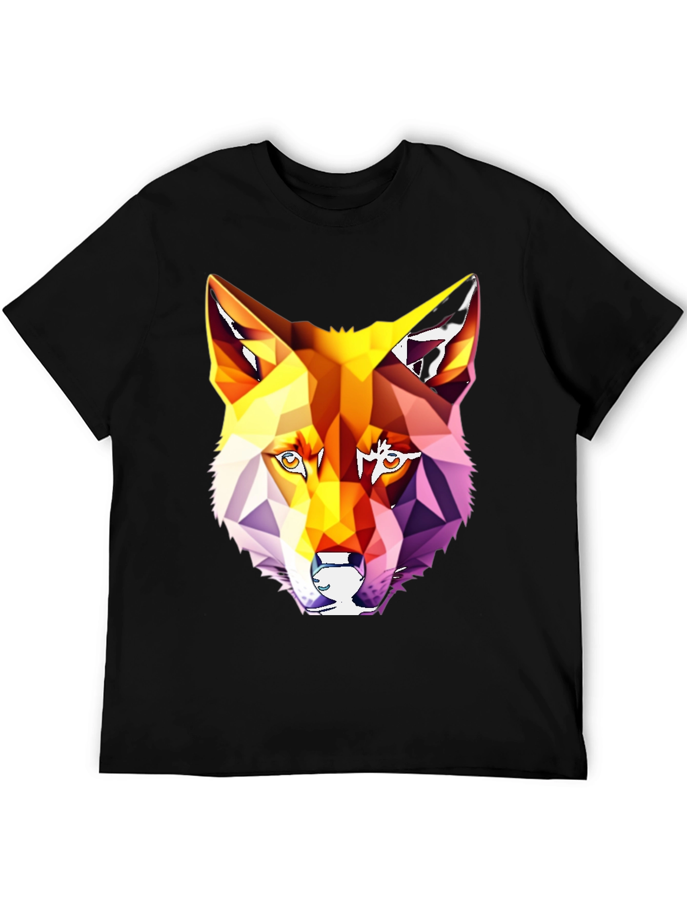 Geometric Wolf Graphic T-Shirt - Modern Art Tee