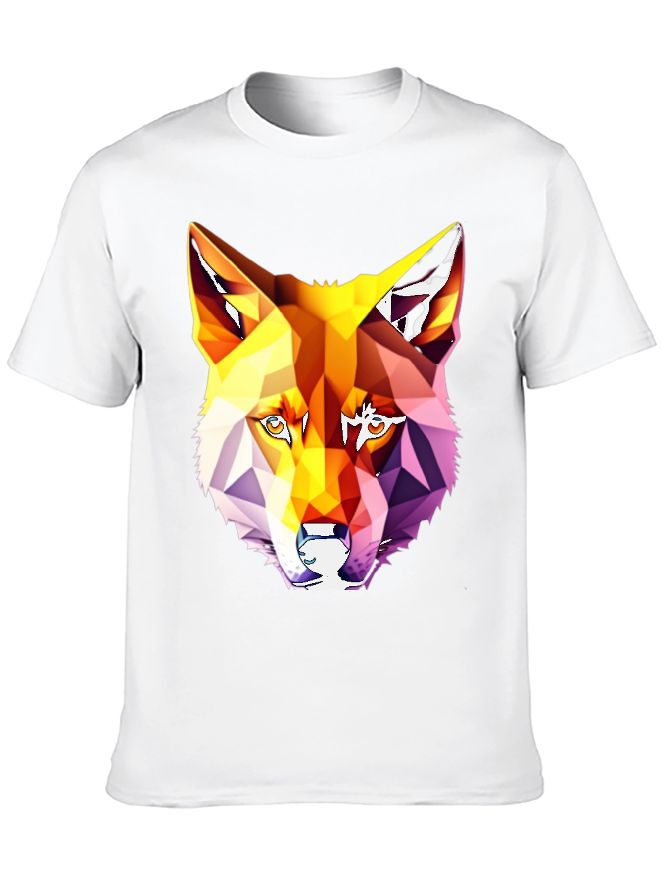 Geometric Wolf Graphic T-Shirt - Modern Art Tee