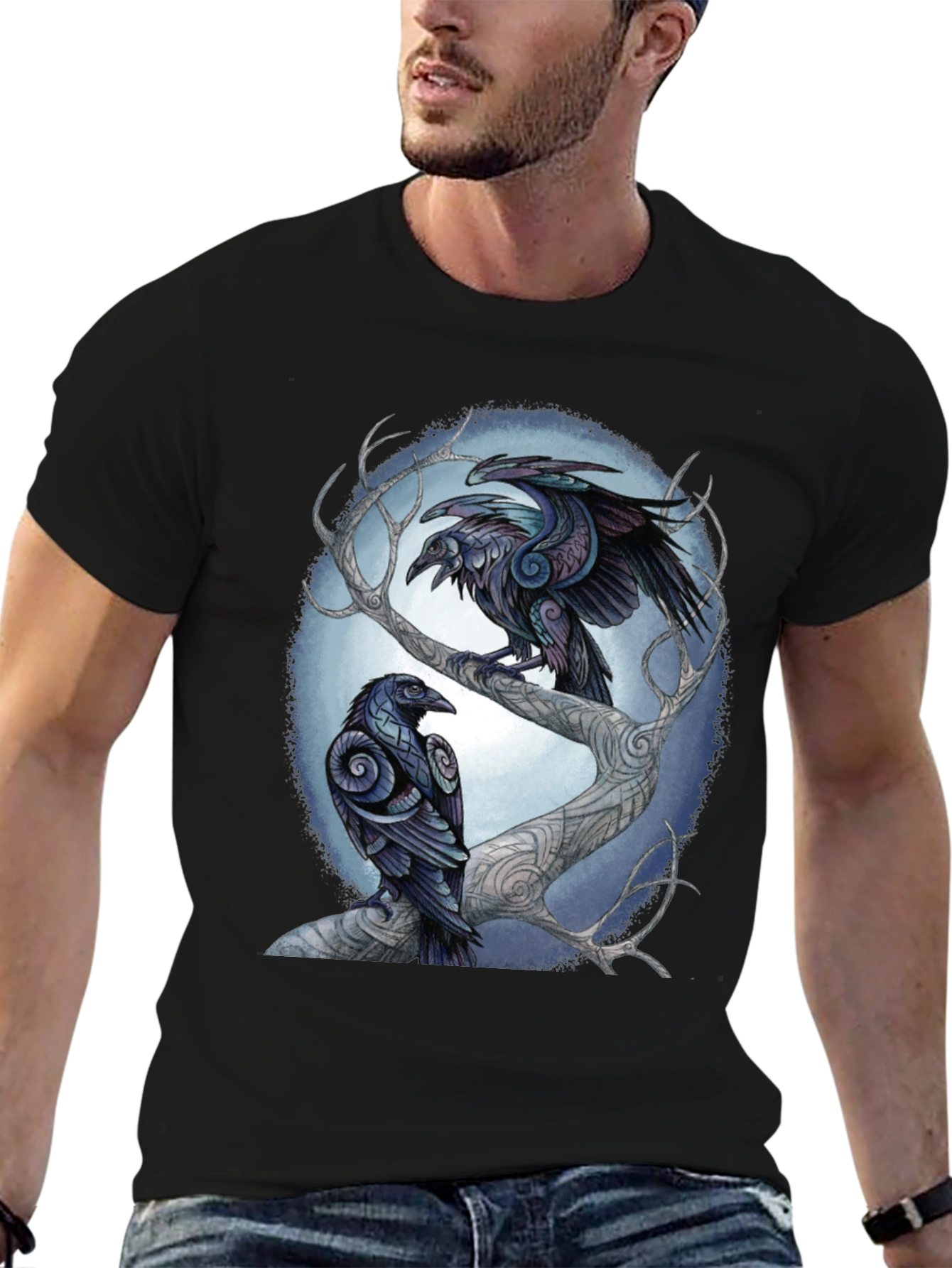 Raven Tree Graphic Tee - Stylish Unisex Design