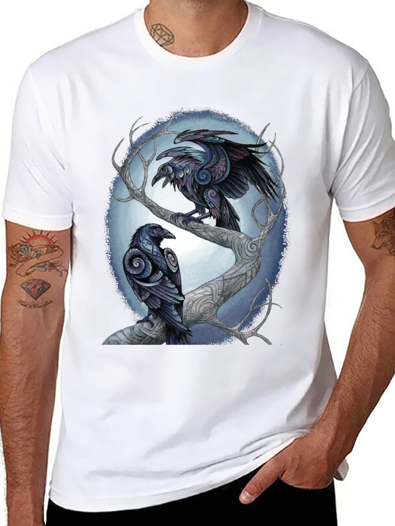 Raven Tree Graphic Tee - Stylish Unisex Design