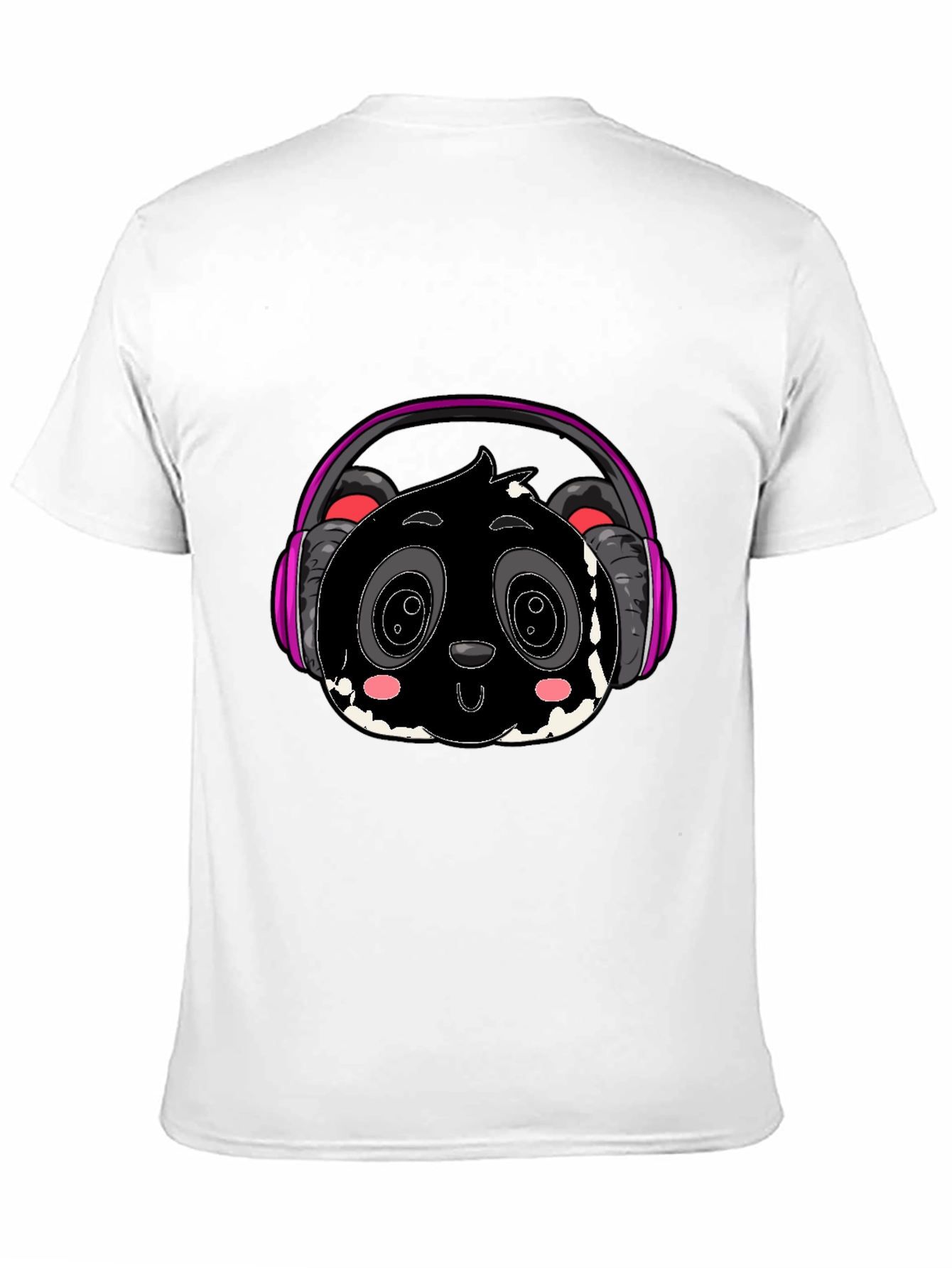 Cool Panda with Headphones Graphic Tee - Black