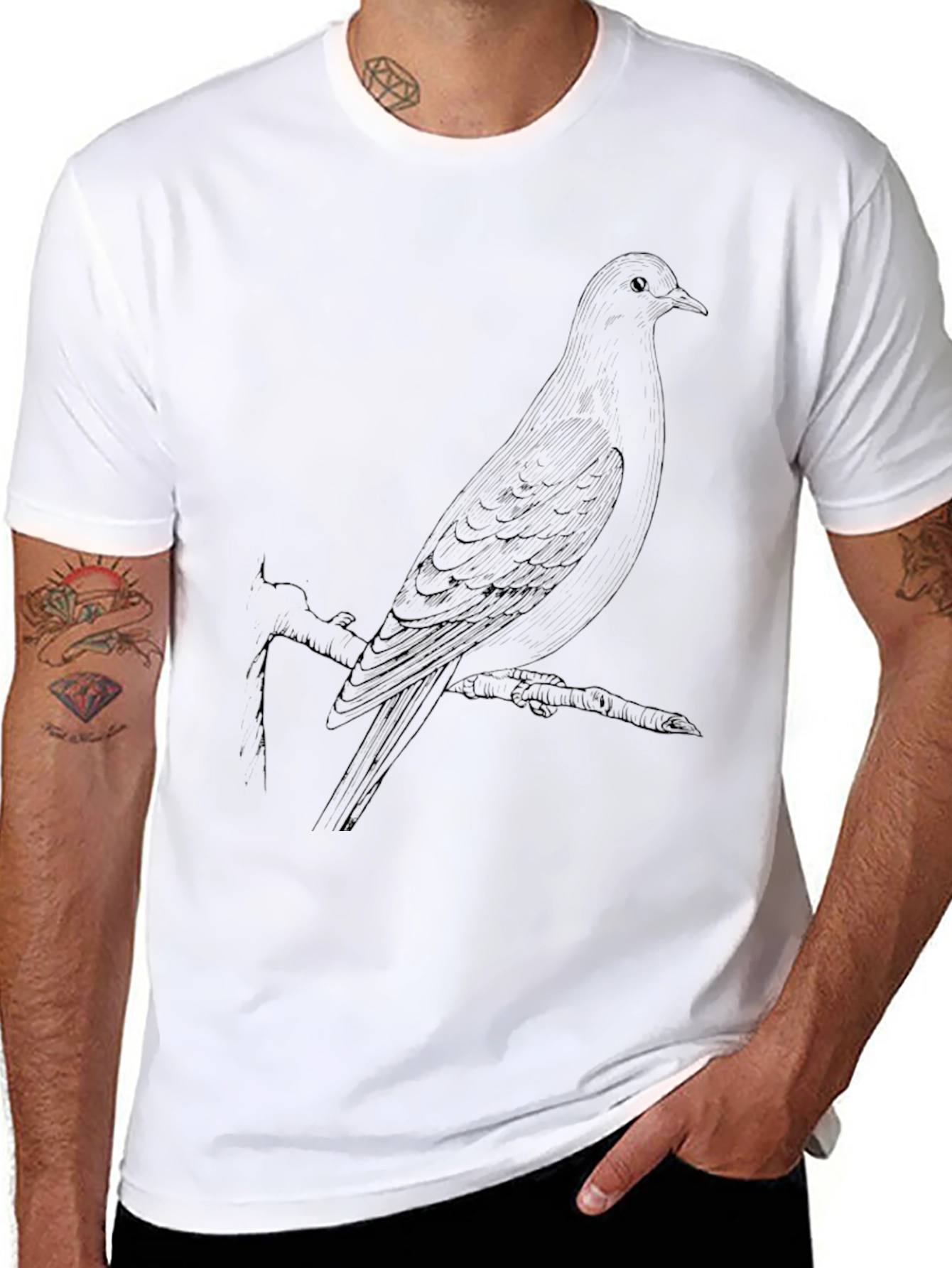 Bird on Branch Graphic T-Shirt - Classic Fit