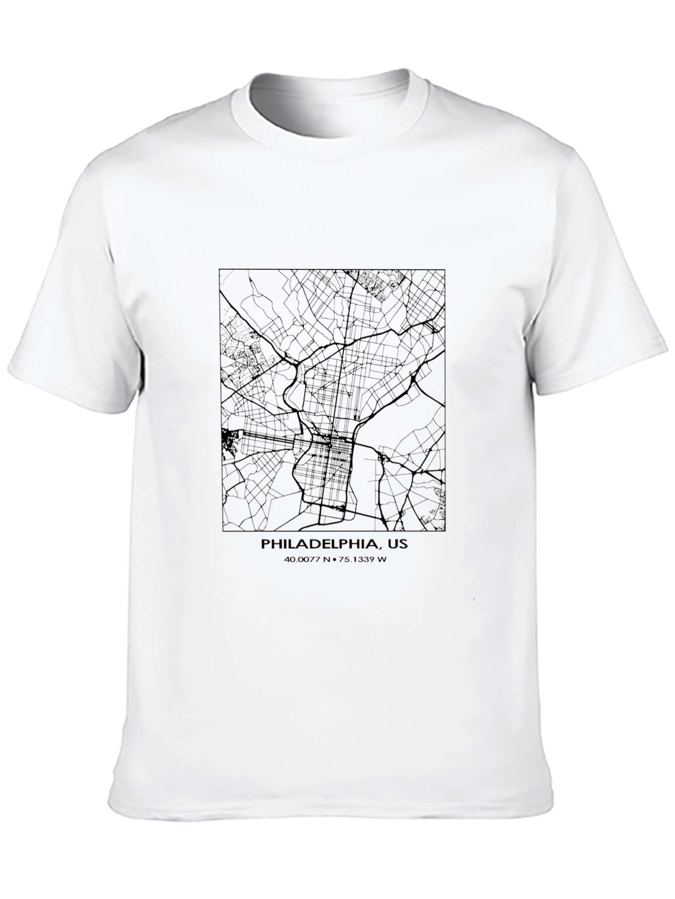Philadelphia Map T-Shirt - Cityscape Tee