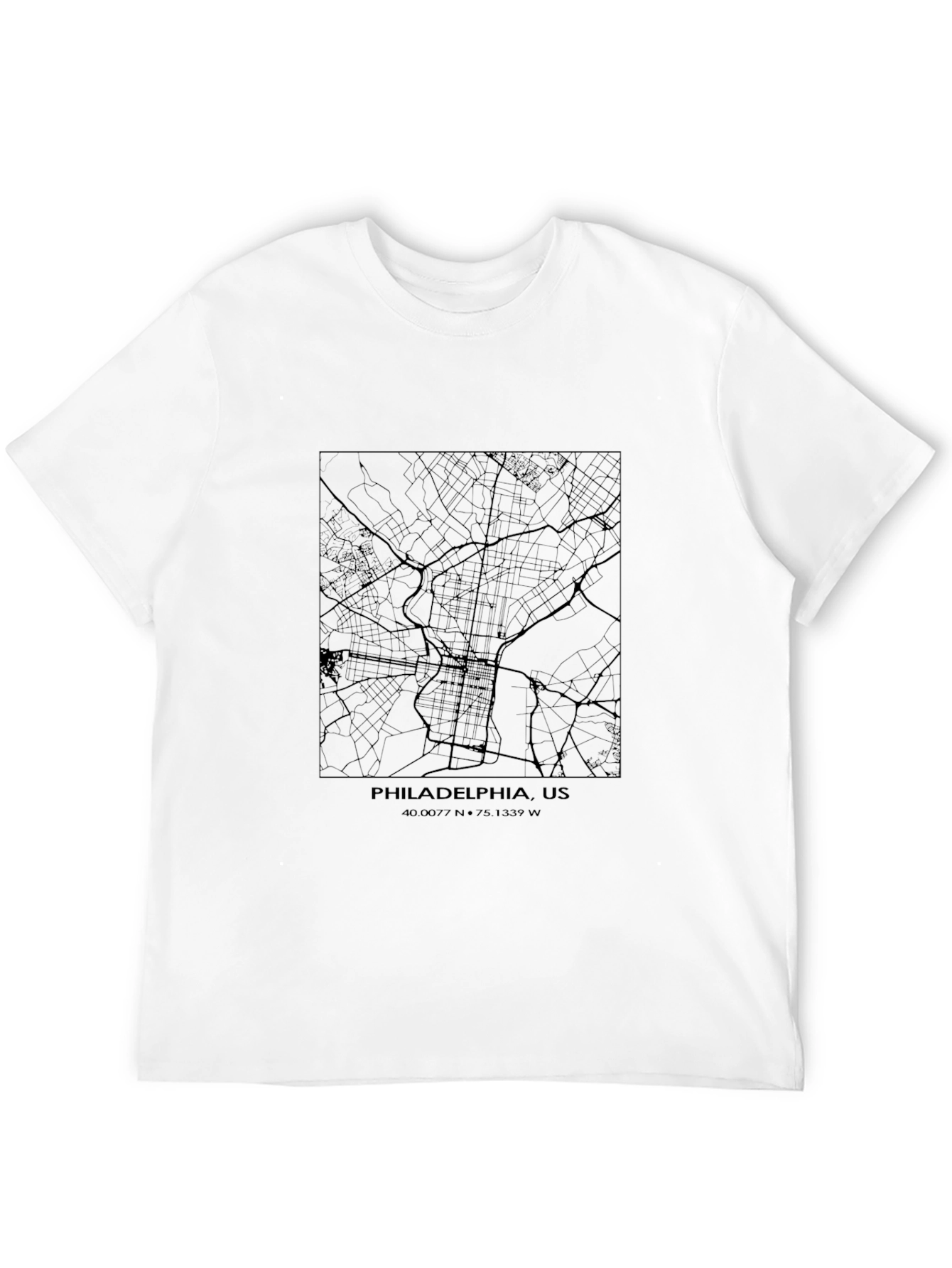 Philadelphia Map T-Shirt - Cityscape Tee