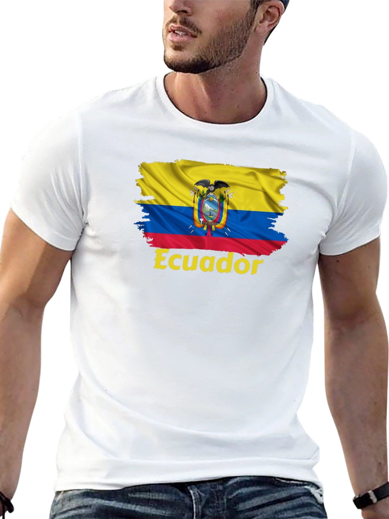 Ecuador Flag Graphic Tee - Black T-Shirt