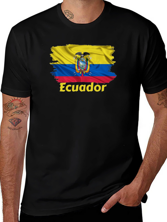 Ecuador Flag Graphic Tee - Black T-Shirt