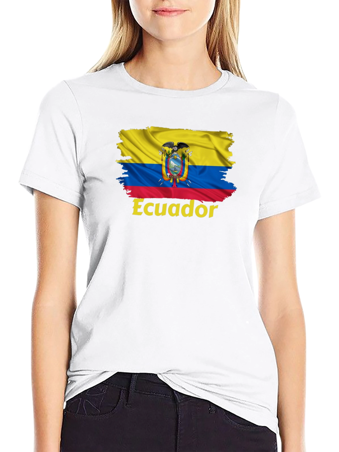 Ecuador Flag Graphic Tee - Black T-Shirt