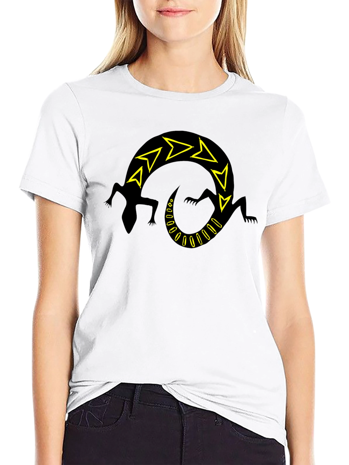Black Lizard Arrow Design T-Shirt