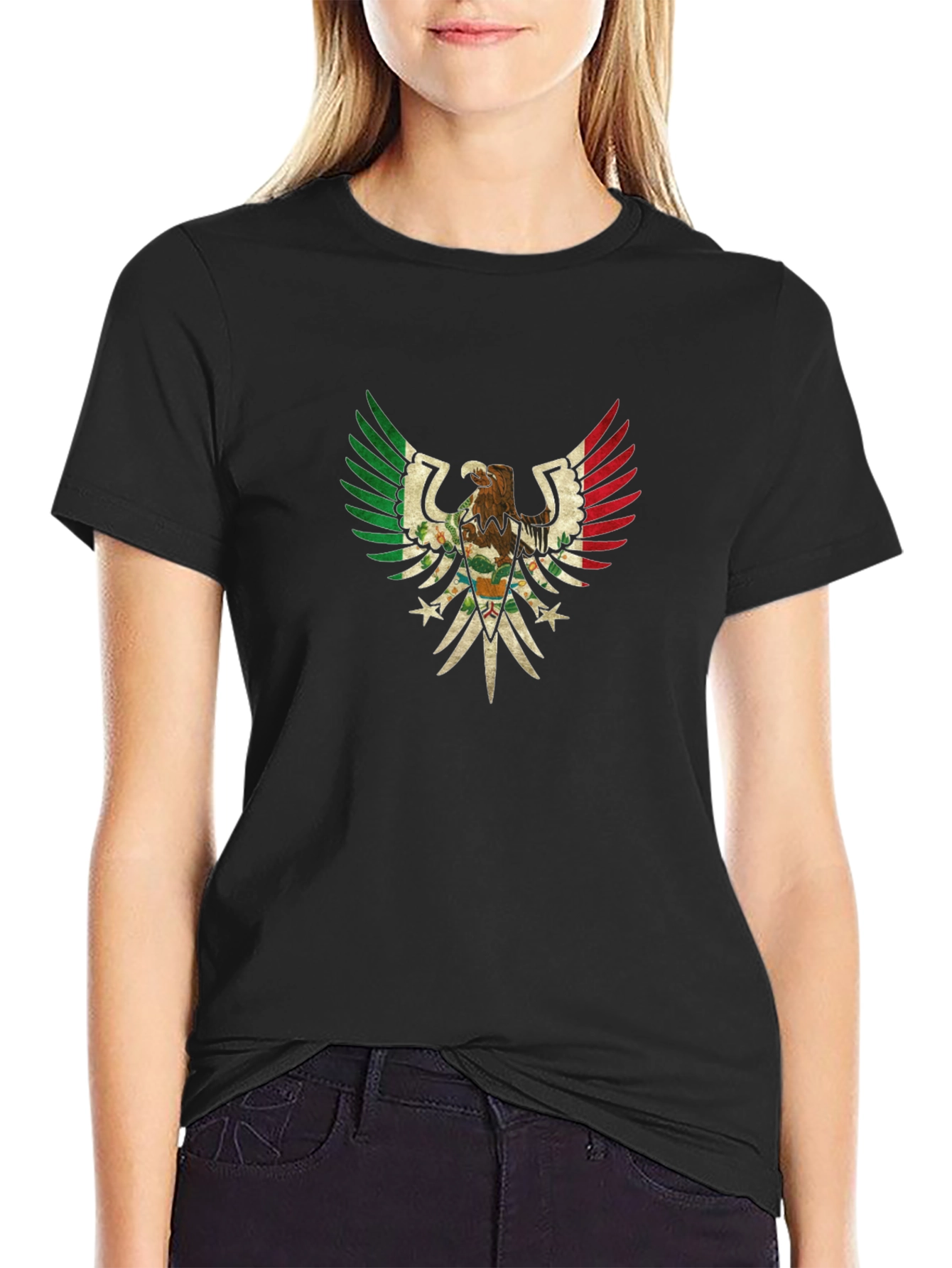 Mexican Eagle Flag Graphic T-Shirt