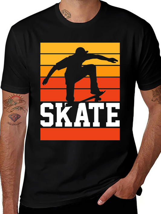 Retro Skateboarding T-Shirt - Sunset Skater Tee