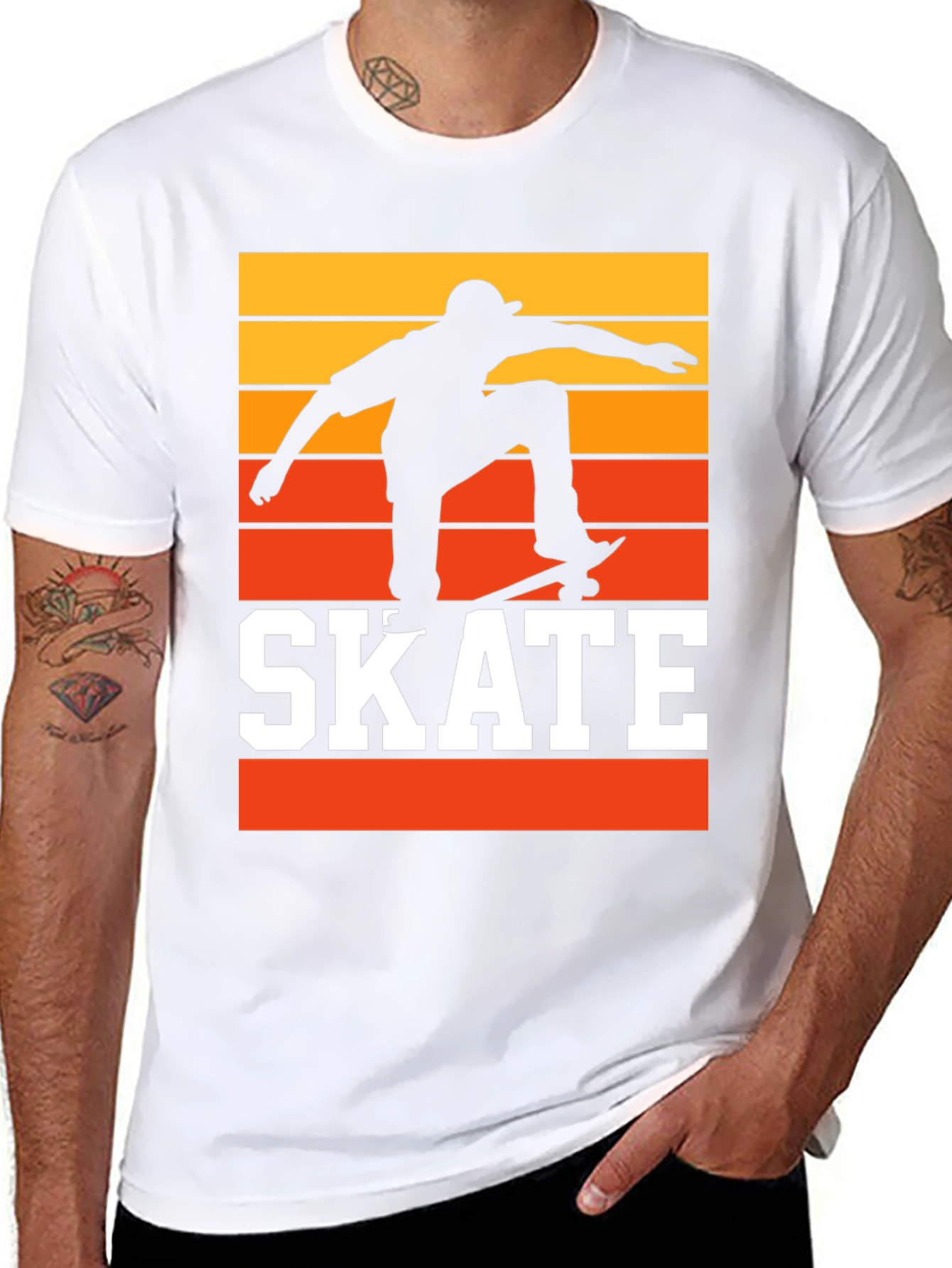 Retro Skateboarding T-Shirt - Sunset Skater Tee