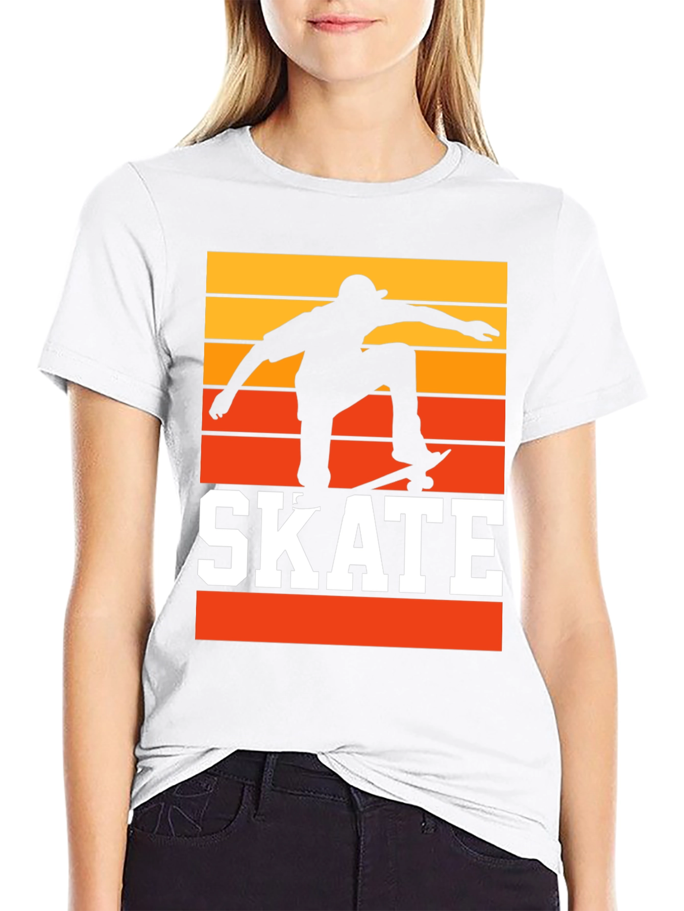 Retro Skateboarding T-Shirt - Sunset Skater Tee