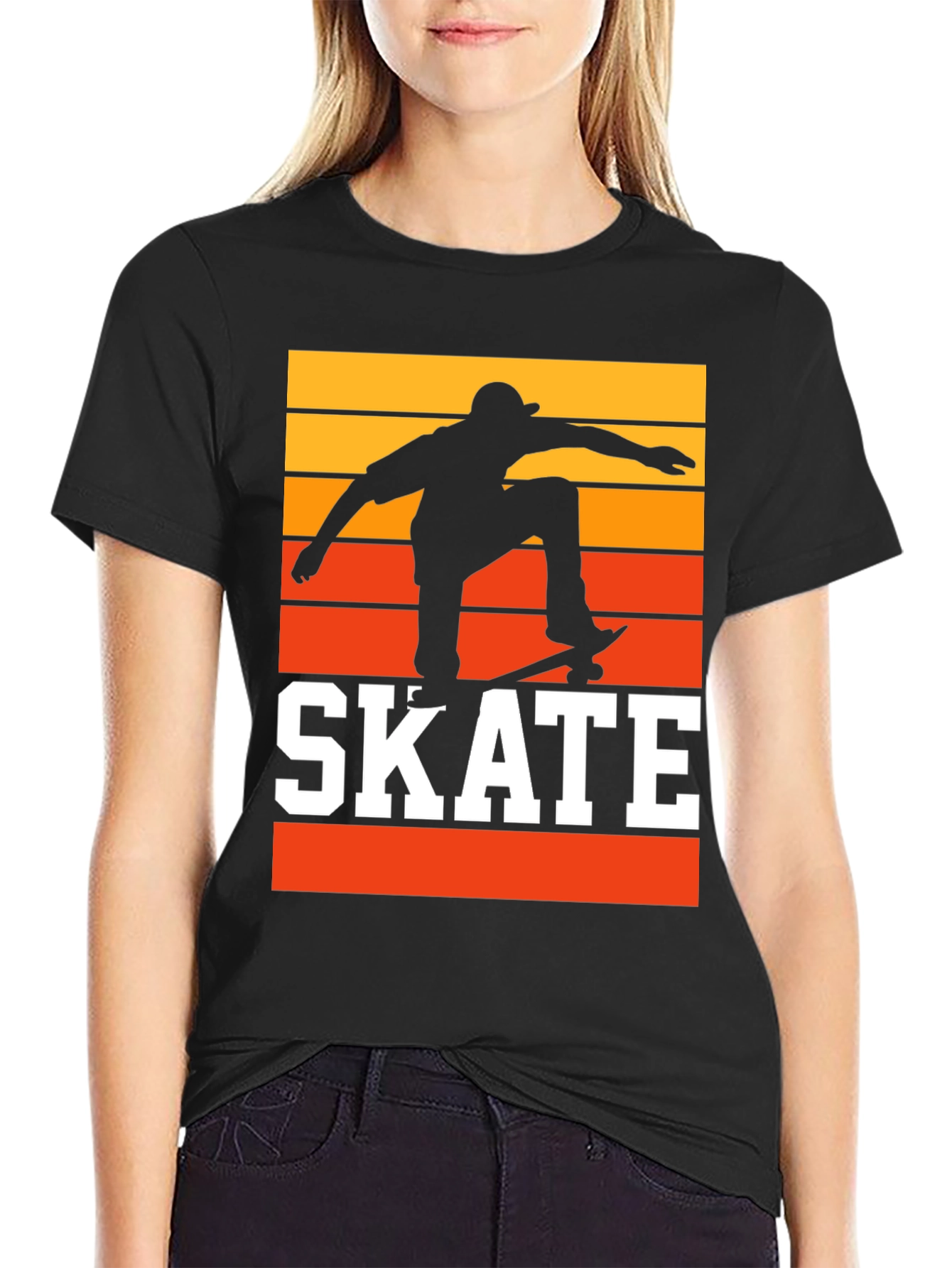 Retro Skateboarding T-Shirt - Sunset Skater Tee