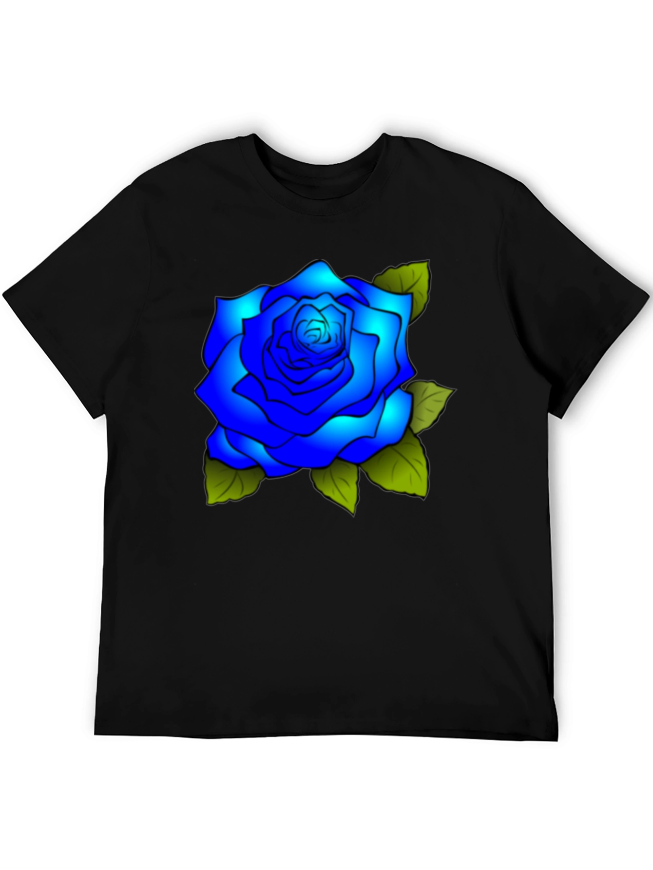Blue Rose Graphic Tee - Stylish Mens T-Shirt