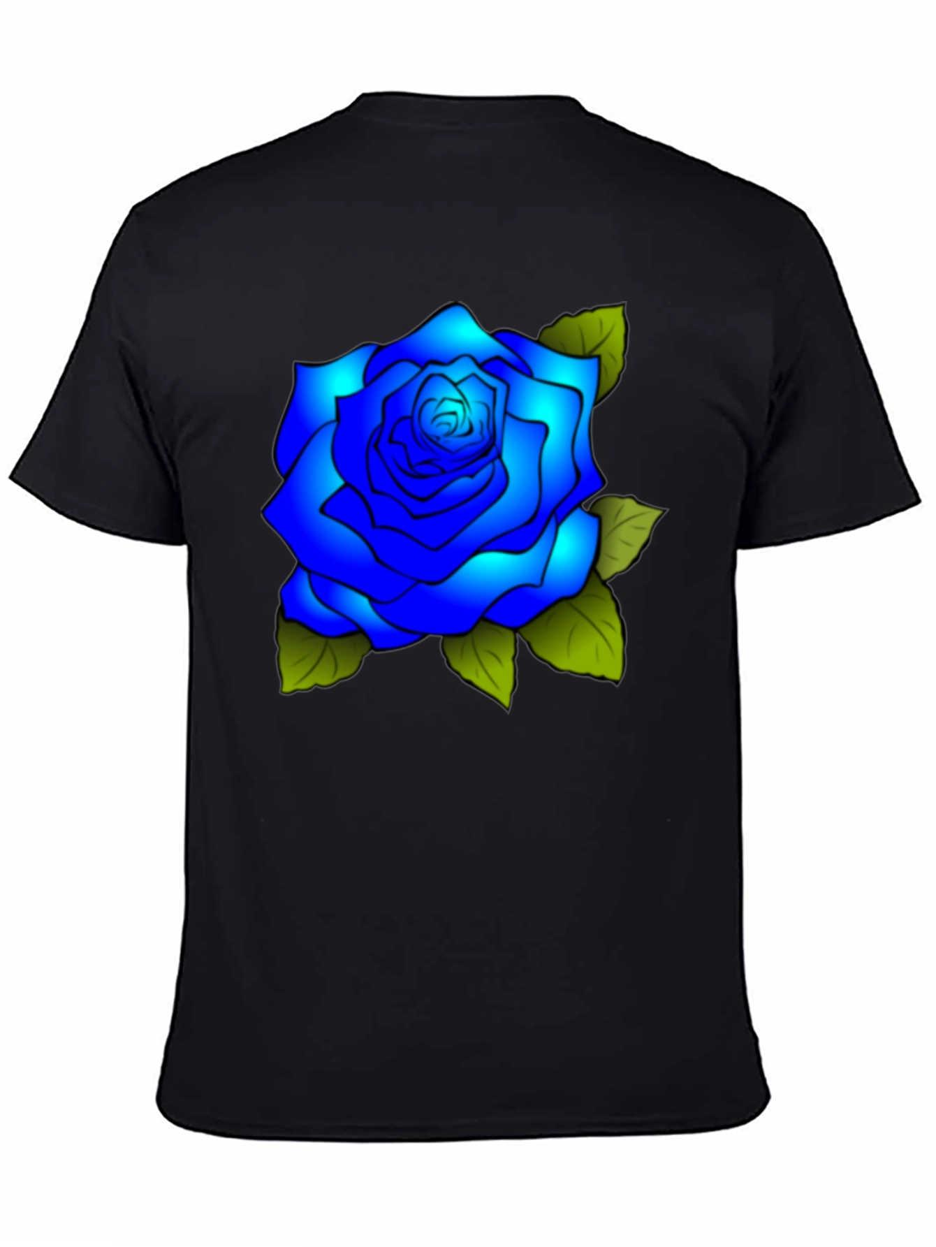 Blue Rose Graphic Tee - Stylish Mens T-Shirt