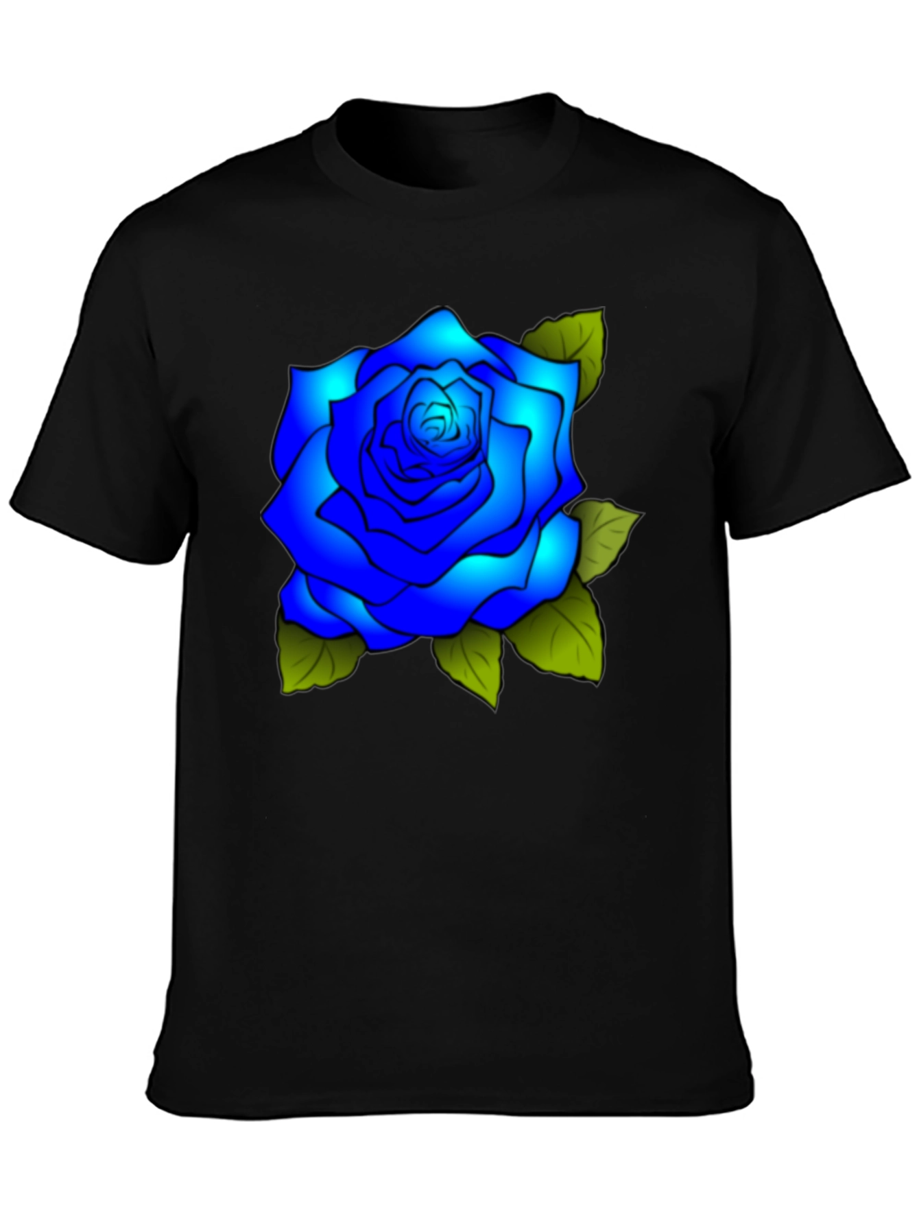 Blue Rose Graphic Tee - Stylish Mens T-Shirt