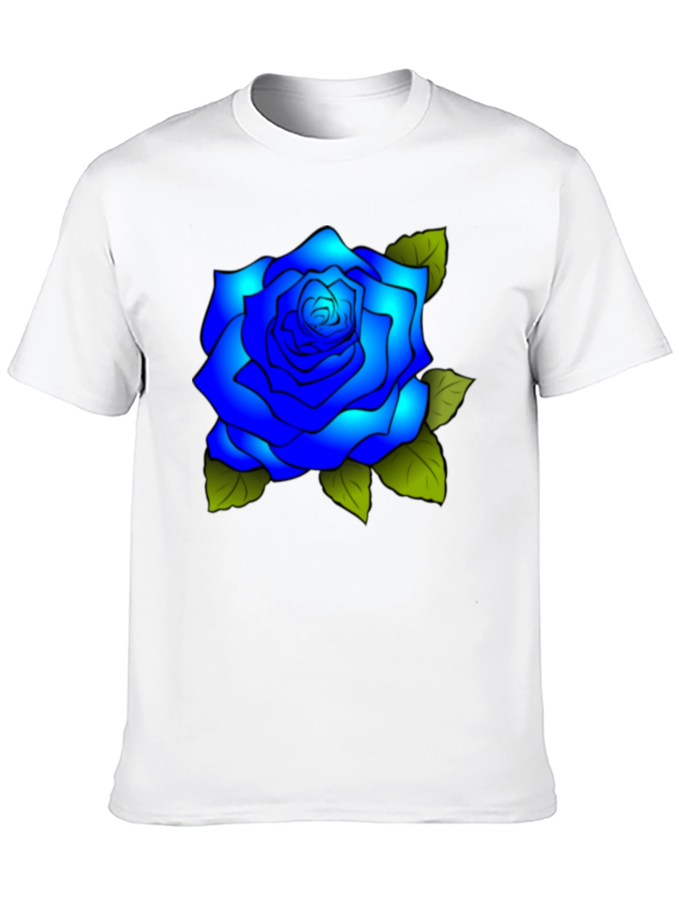 Blue Rose Graphic Tee - Stylish Mens T-Shirt