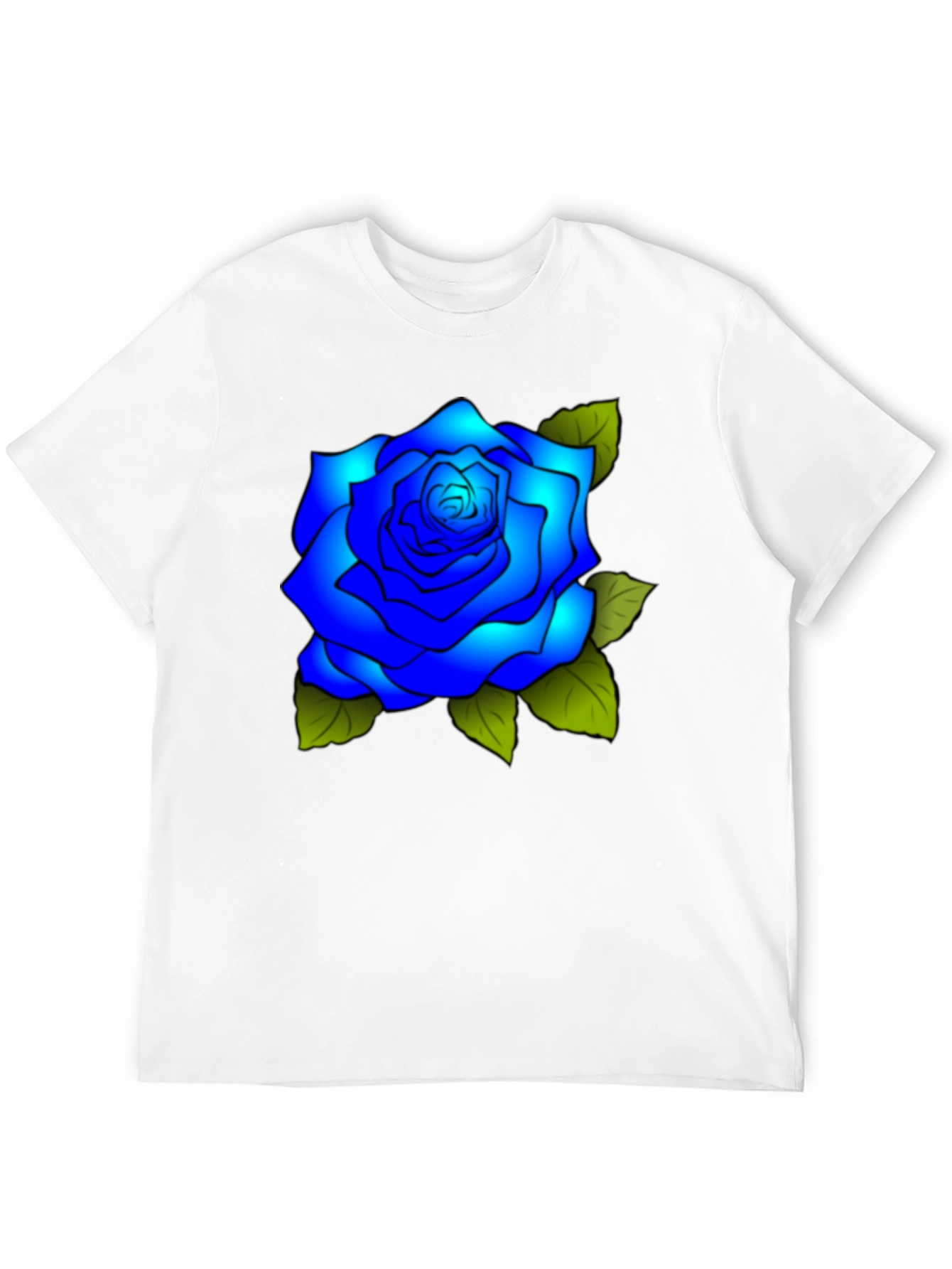Blue Rose Graphic Tee - Stylish Mens T-Shirt