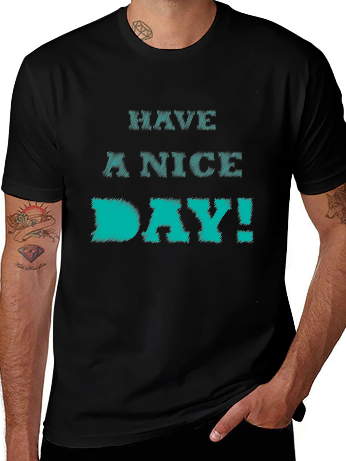 Have A Nice Day Black Graphic T-Shirt