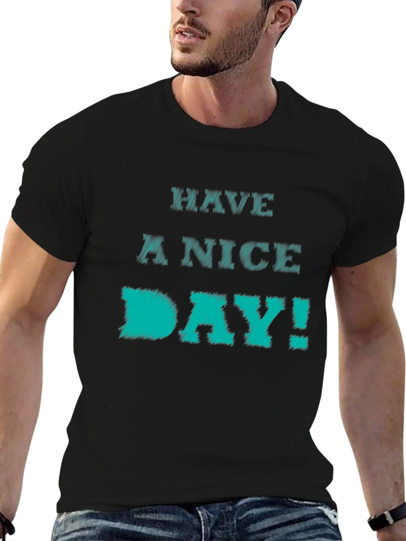 Have A Nice Day Black Graphic T-Shirt
