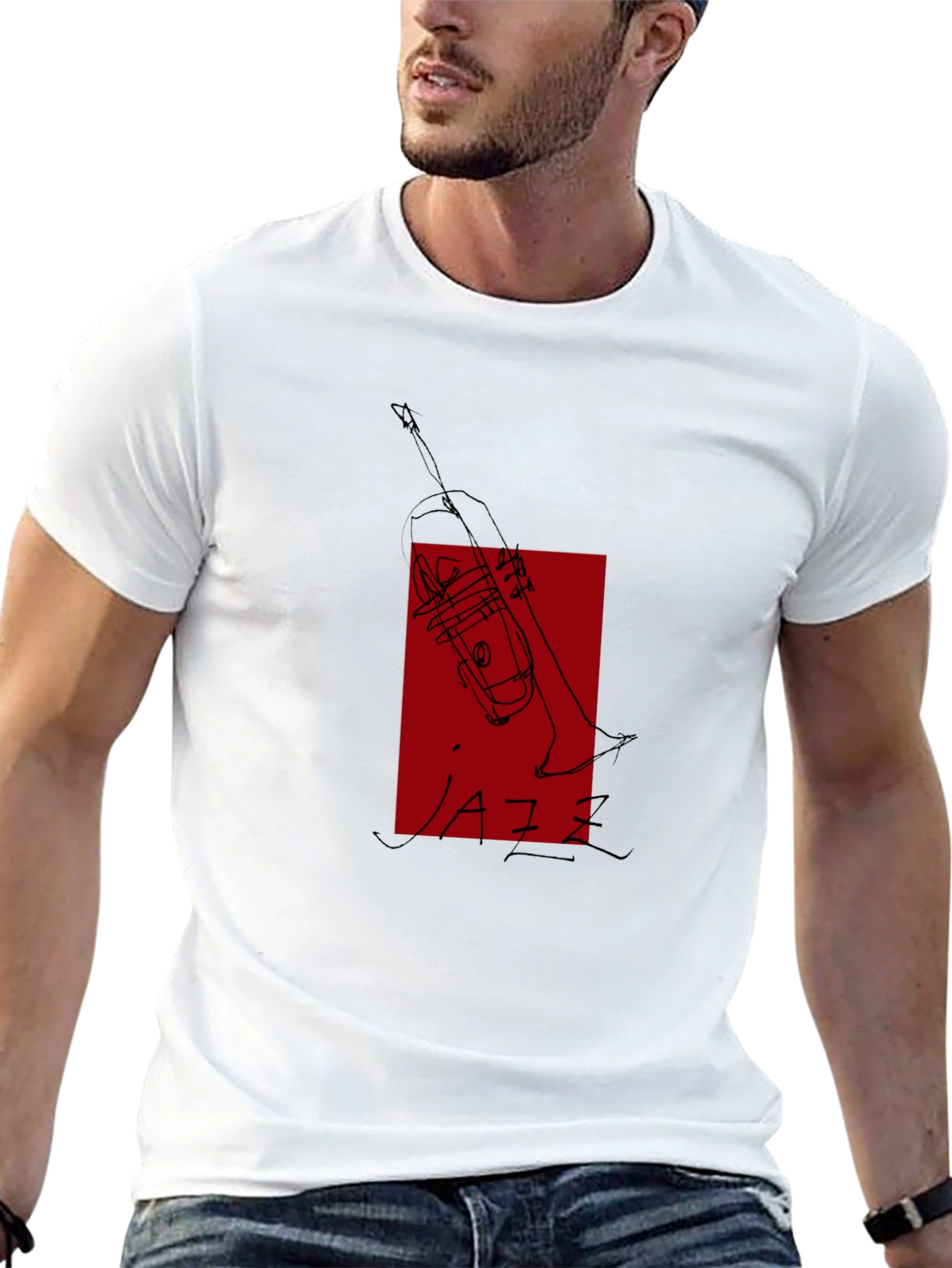 Cool Jazz Trumpet Tee - Black Graphic T-Shirt