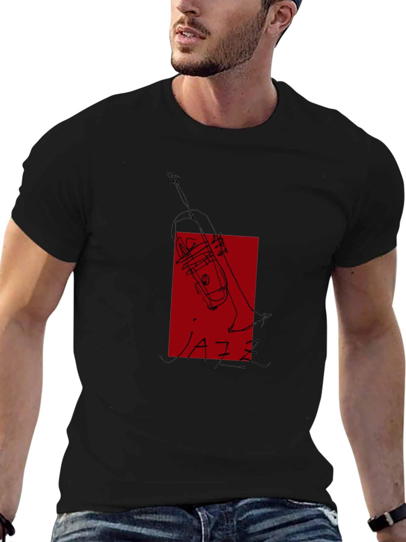 Cool Jazz Trumpet Tee - Black Graphic T-Shirt