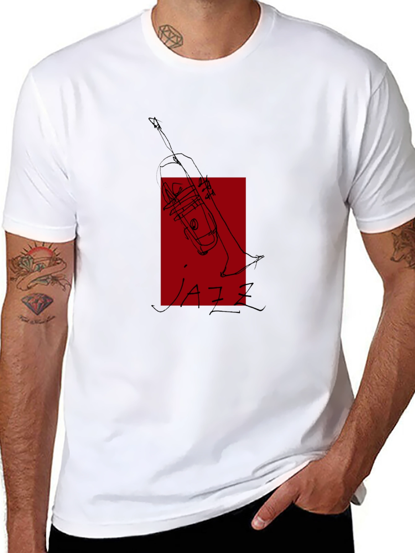 Cool Jazz Trumpet Tee - Black Graphic T-Shirt