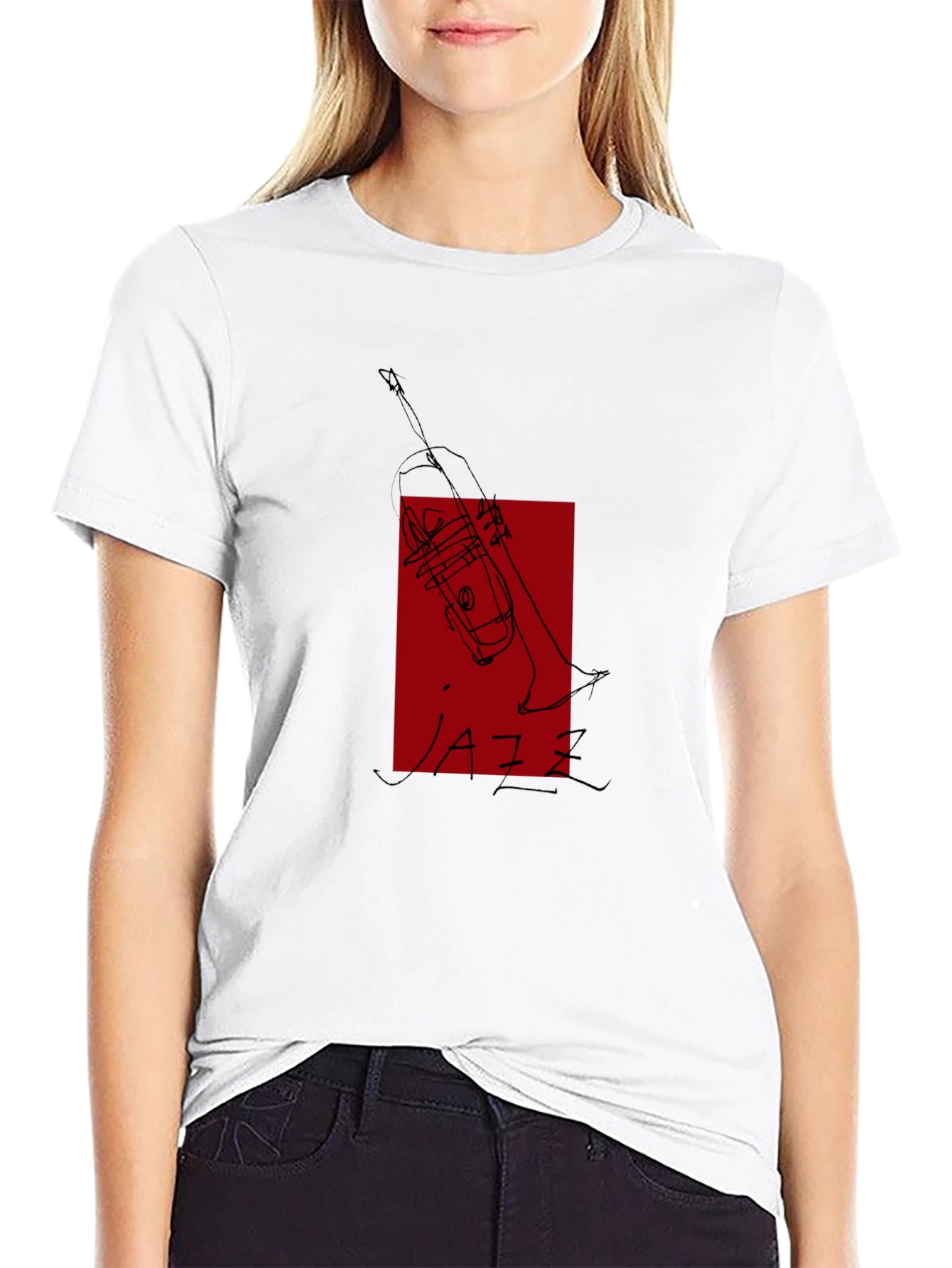 Cool Jazz Trumpet Tee - Black Graphic T-Shirt