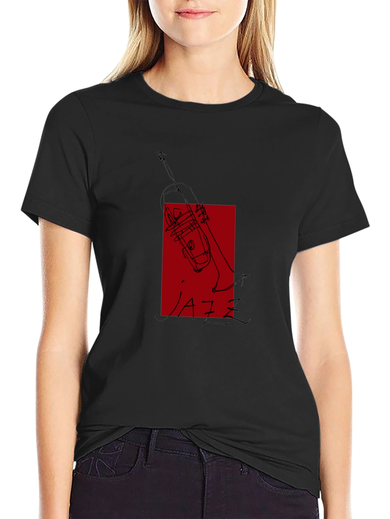 Cool Jazz Trumpet Tee - Black Graphic T-Shirt
