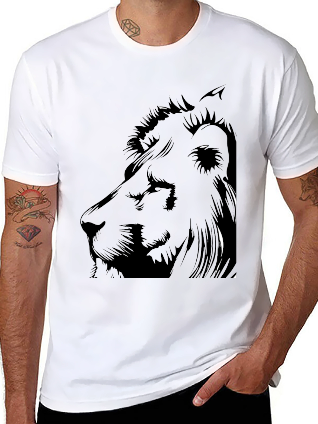 Lion Graphic Black Tee