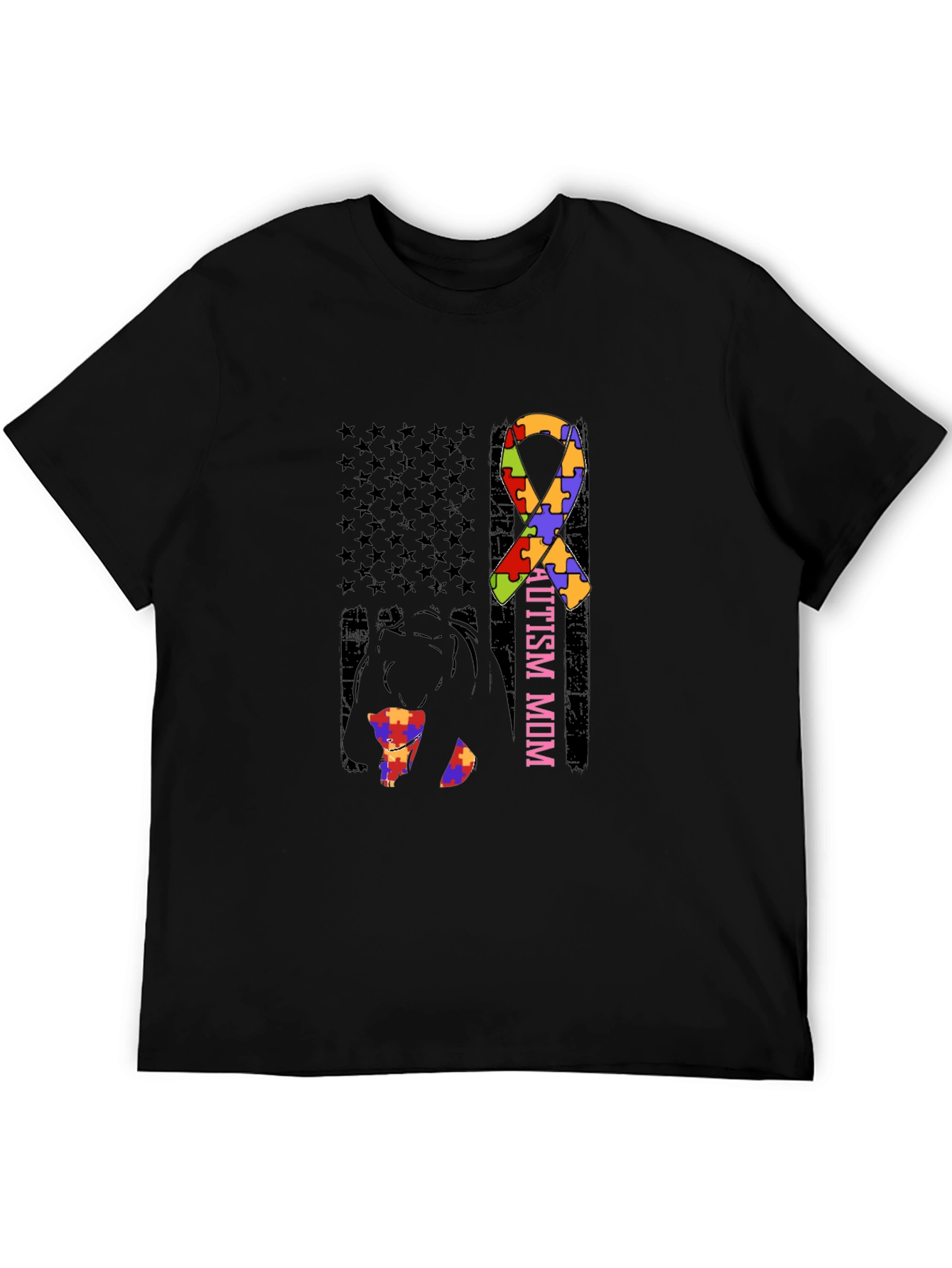 Autism Mom Puzzle Ribbon T-Shirt