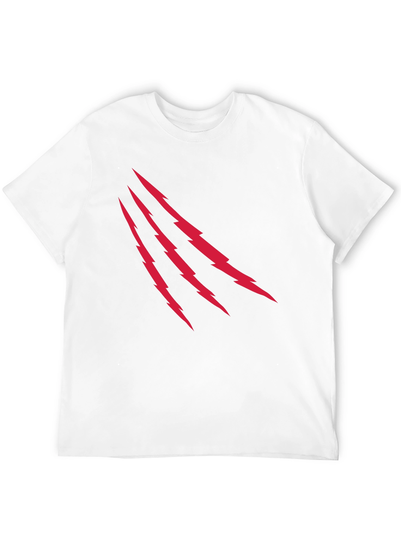 Mens Black T-Shirt with Red Lightning Claw Design