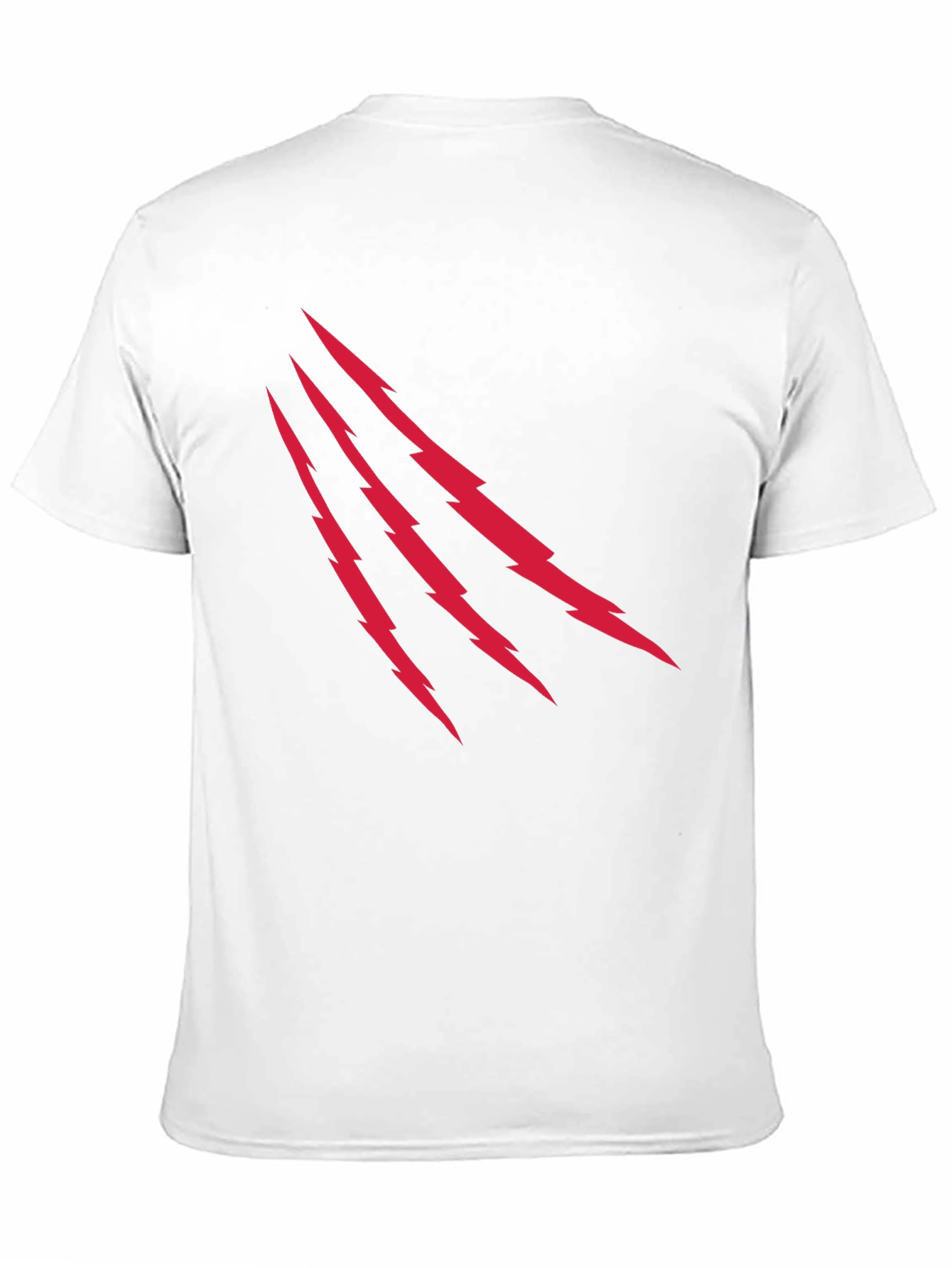 Mens Black T-Shirt with Red Lightning Claw Design